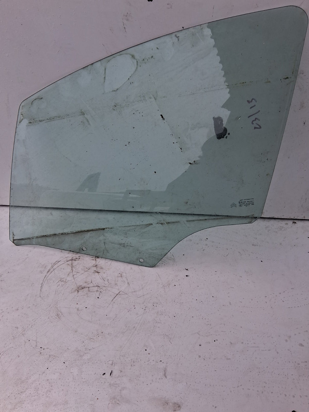 2013 CITROEN C3 DOOR NS PASSENGER SIDE FRONT LEFT WINDOW GLASS 43R007951