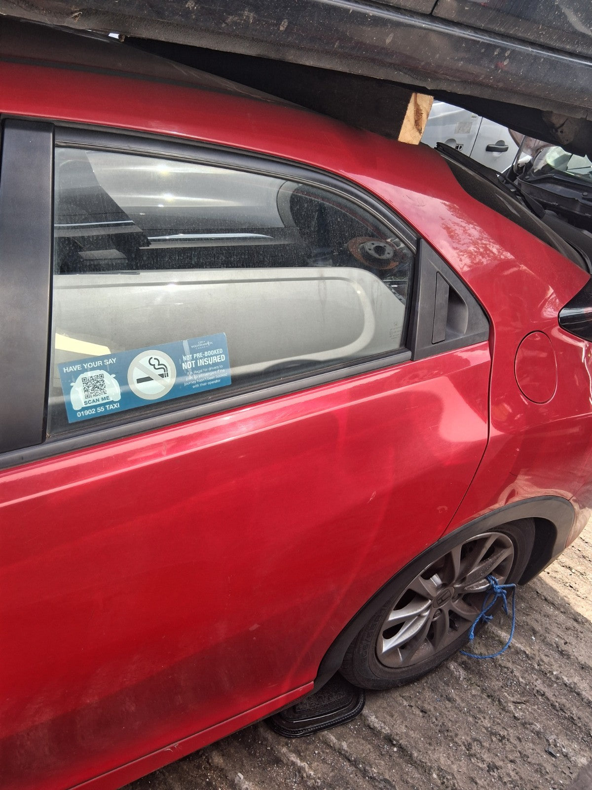 2016 HONDA CIVIC MK9 HATCHBACK NSR PASSENGER REAR LEFT BARE DOOR RED R81