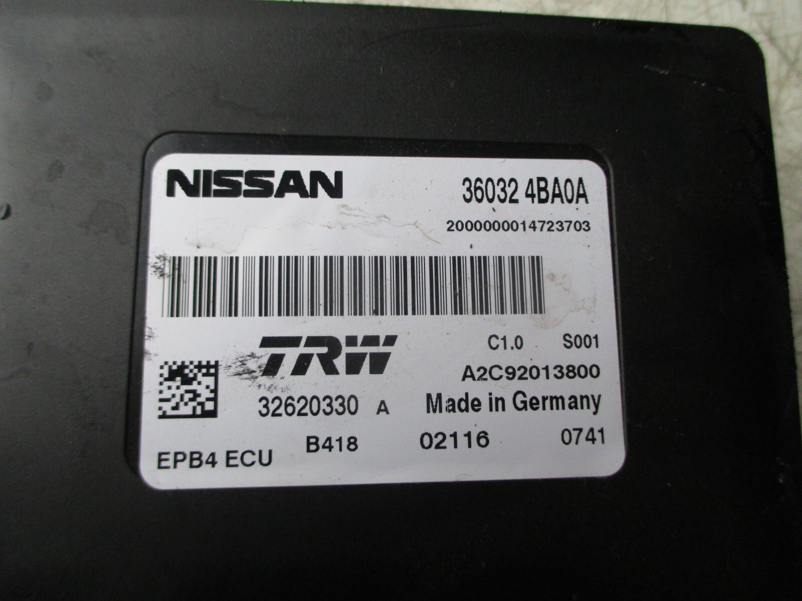 NISSAN QASHQAI MK2 2016 PARKING PARK BRAKE CONTROL ECU MODULE 360324BA0A