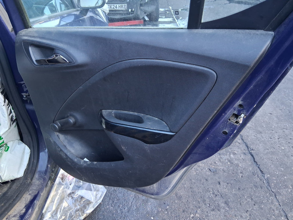 2016 VAUXHALL CORSA E OSR DRIVER SIDE REAR RIGHT COMPLETE DOOR BLUE