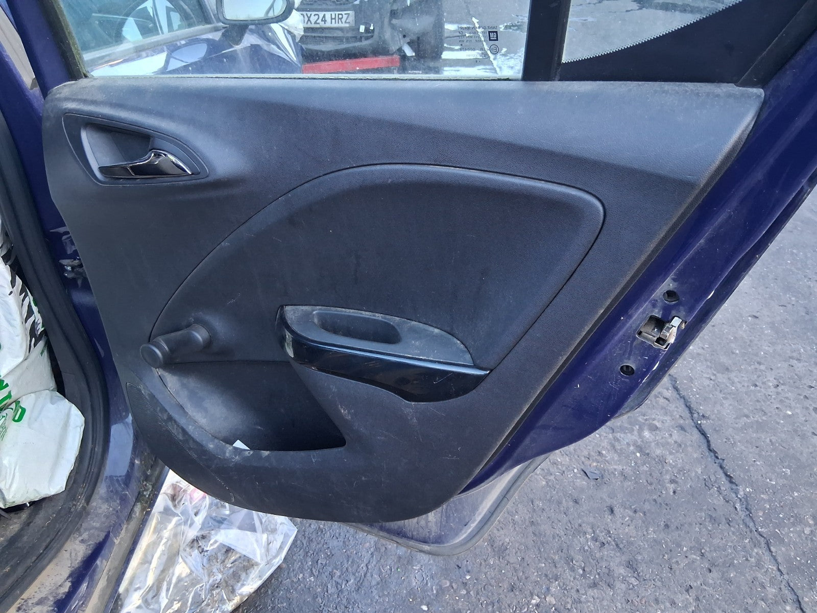 2016 VAUXHALL CORSA E OSR DRIVER SIDE REAR RIGHT COMPLETE DOOR BLUE