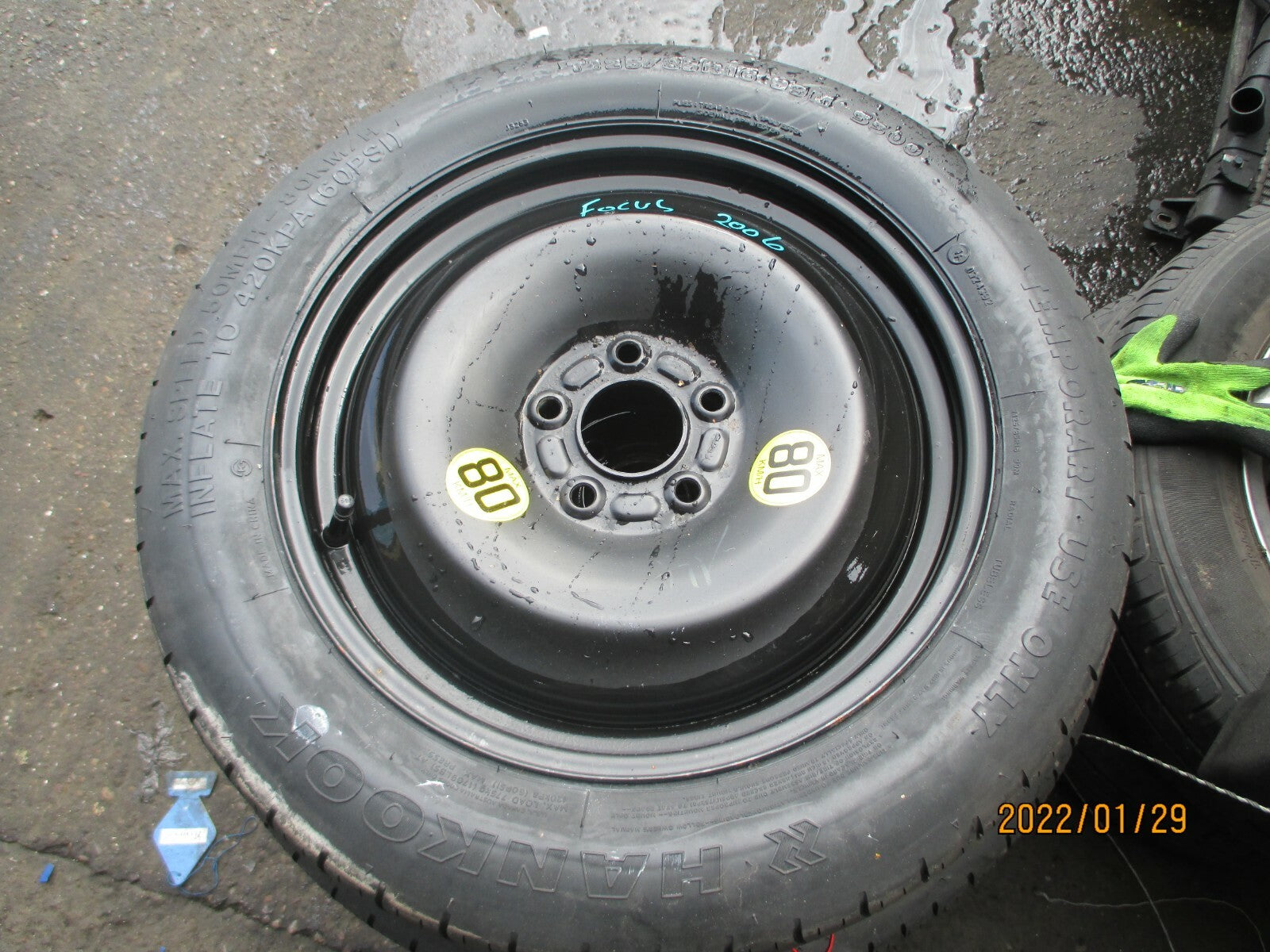 FORD FOCUS 2007 16 INCH SPACESAVER WHEEL WITH TYRE T125/85R16