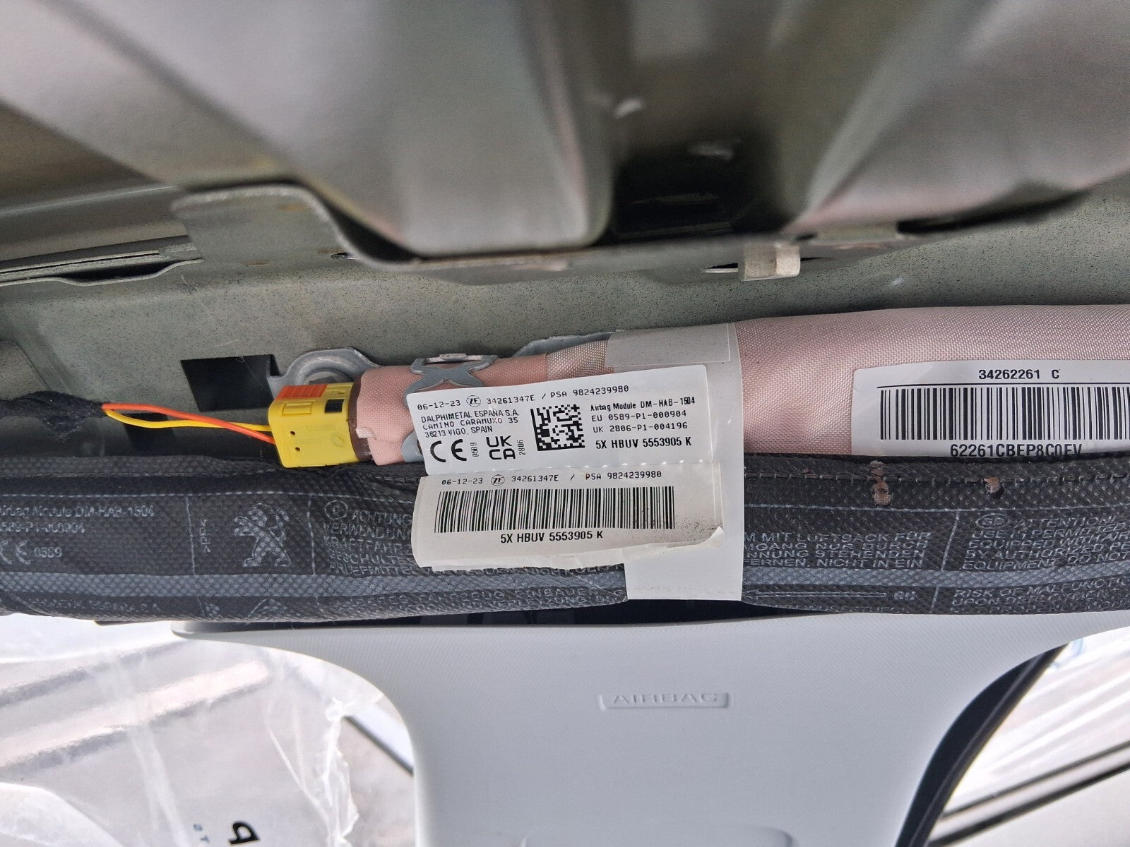 2023 VAUXHALL GRANDLAND OS RIGHT DRIVER SIDE ROOF CURTAIN AIRBAG 9824239980