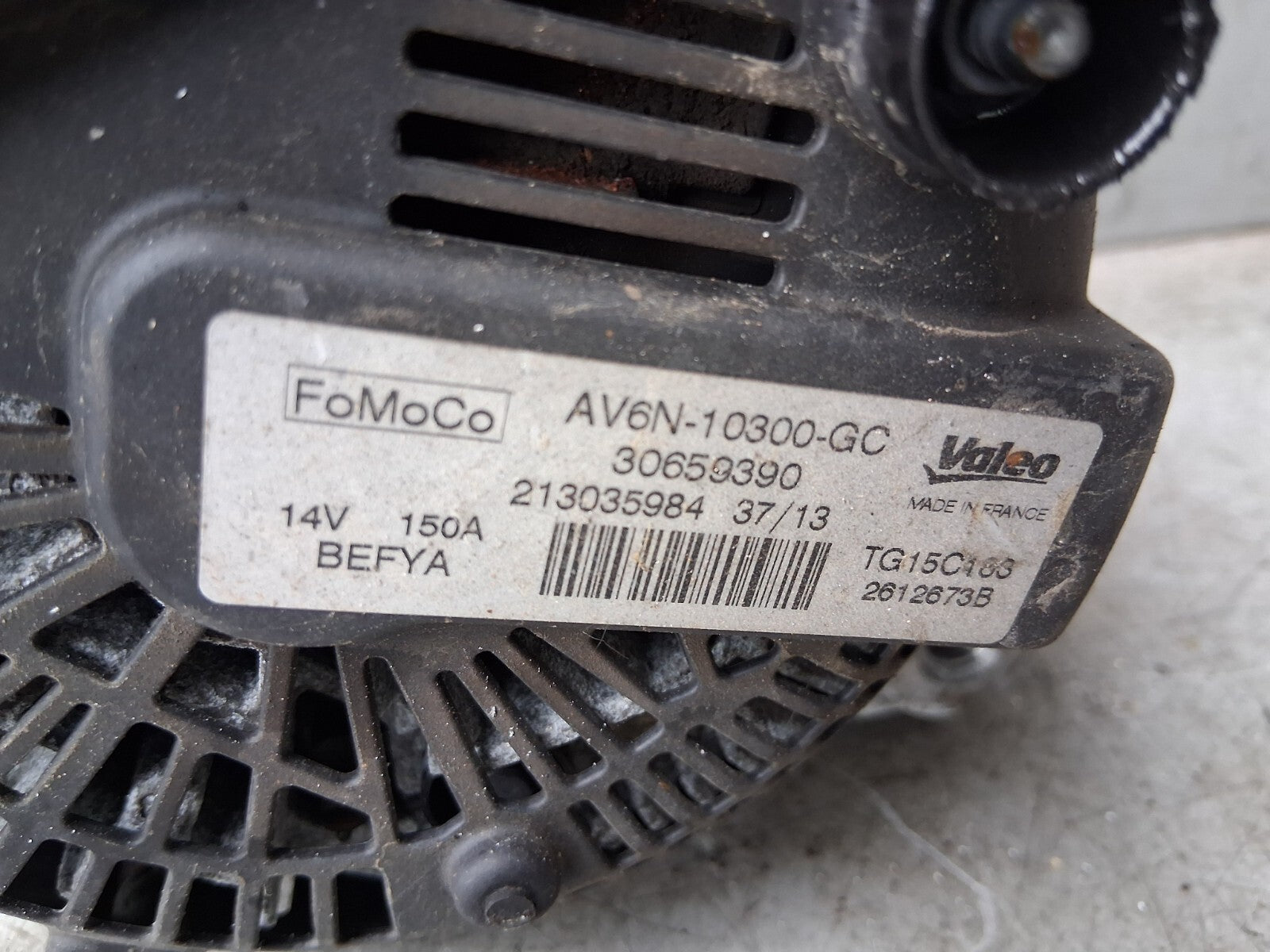2013 FORD S MAX ALTERNATOR AV6N10300GC