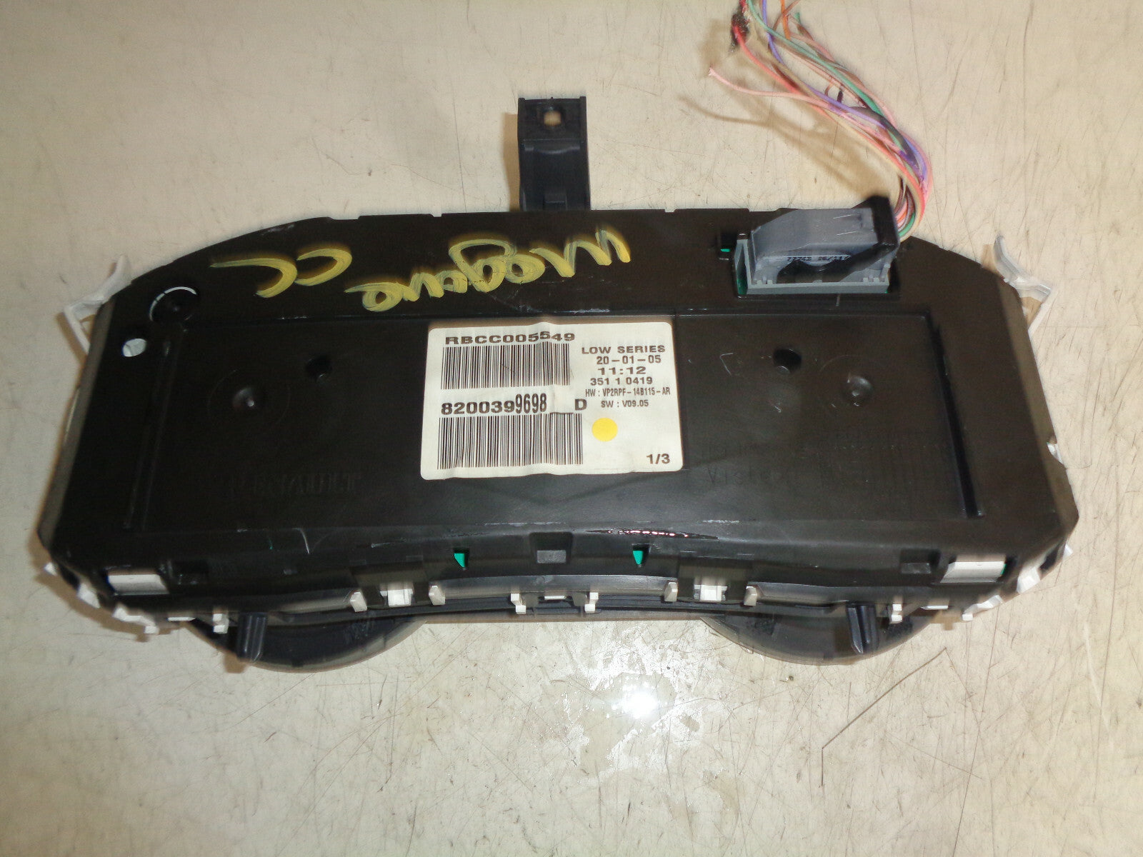 RENAULT MEGANE CC MK2 1.6PETROL MANUAL SPEEDOMETER INSTRUMENT CLUSTER 8200399698