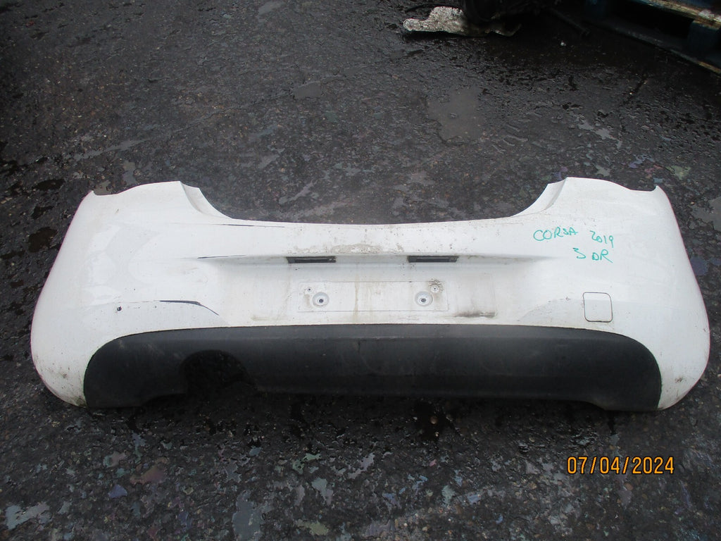VAUXHALL CORSA E 2019 3 DOOR REAR COMPLETE BUMPER WHITE