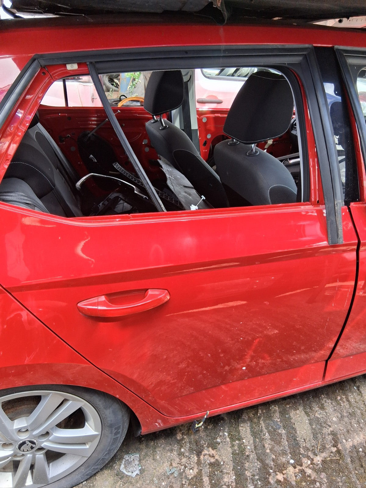 2019 SKODA FABIA MK3 NJ HATCHBACK OSR DRIVER SIDE REAR BARE DOOR CORRIDA RED F3K