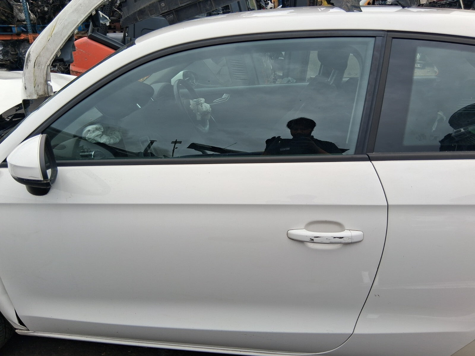 2018 AUDI A1 8X HATCHBACK NSF PASSENGER SIDE FRONT BARE DOOR CANDY WHITE LB9A