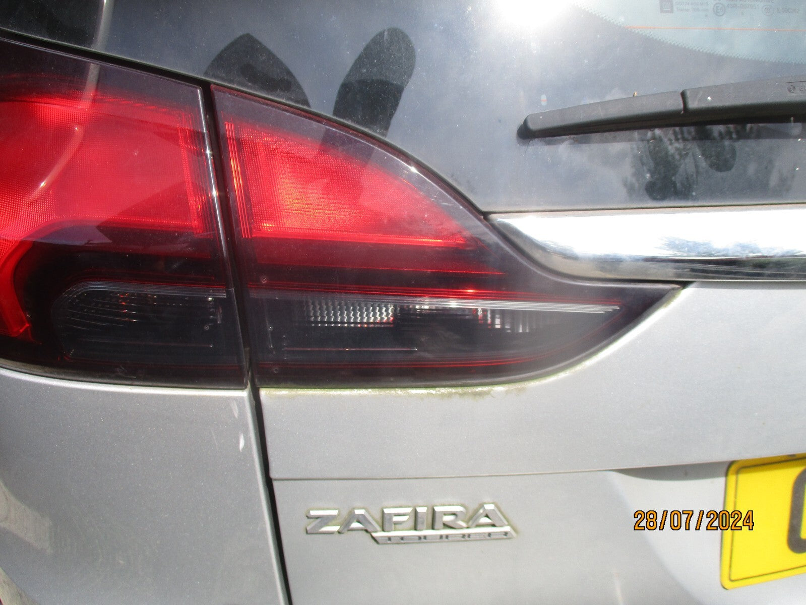 VAUXHALL ZAFIRA C 2017 OSR DRIVER SIDE REAR INNER TAIL LIGHT LAMP