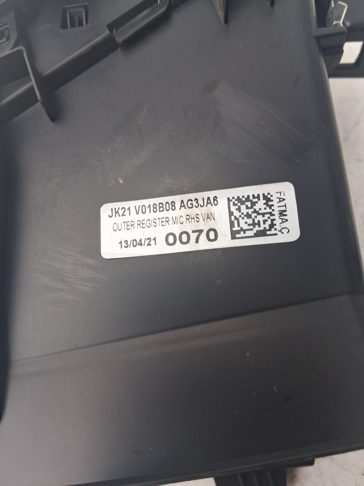 2023 FORD TRANSIT MK2 NSF PASSENGER SIDE FRONT DASH AIR VENT JK21V018B08AG3JA6