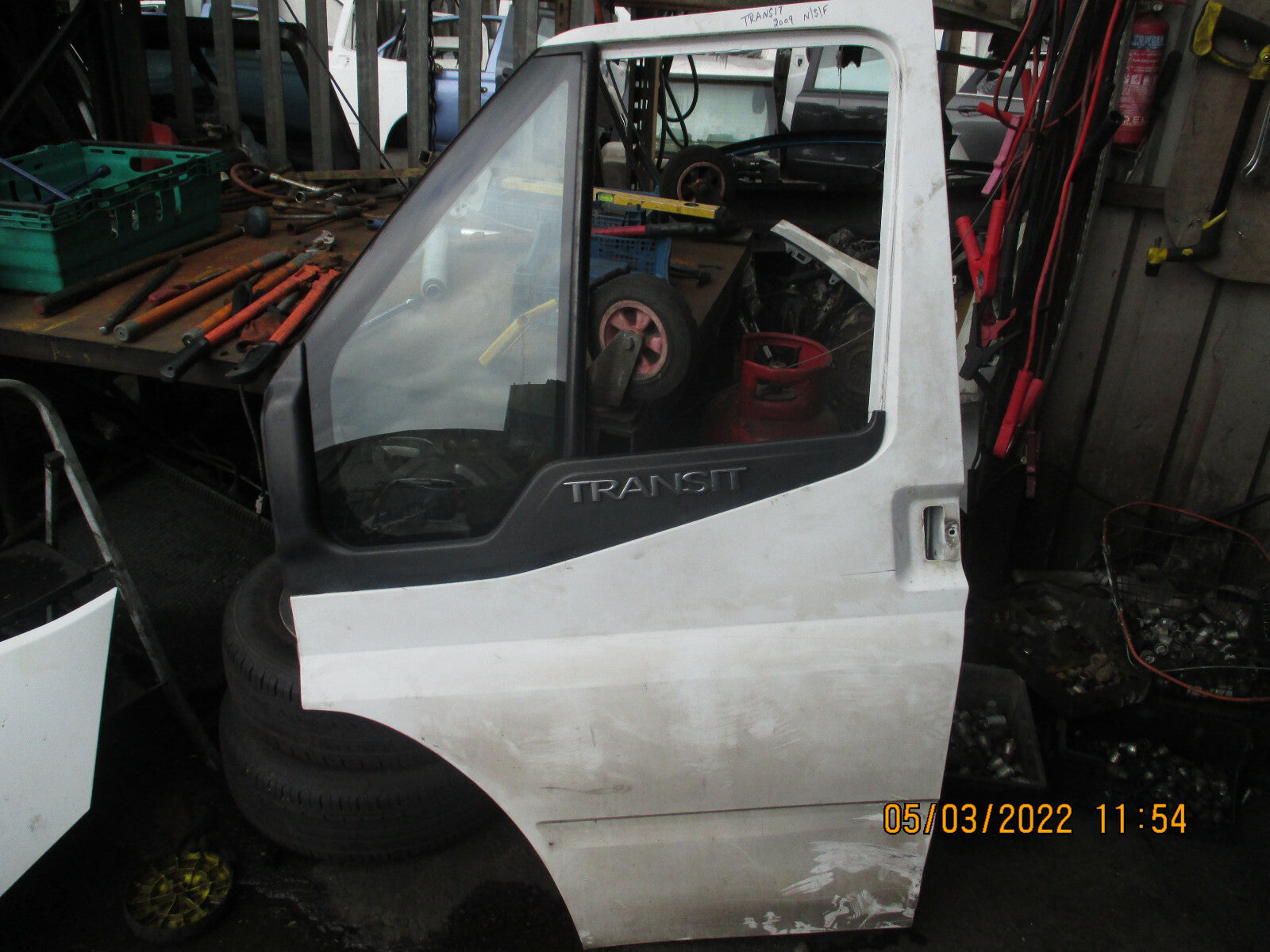 FORD TRANSIT 2009 MK7 NSF FRONT PASSENGER SIDE COMPLETE DOOR WHITE