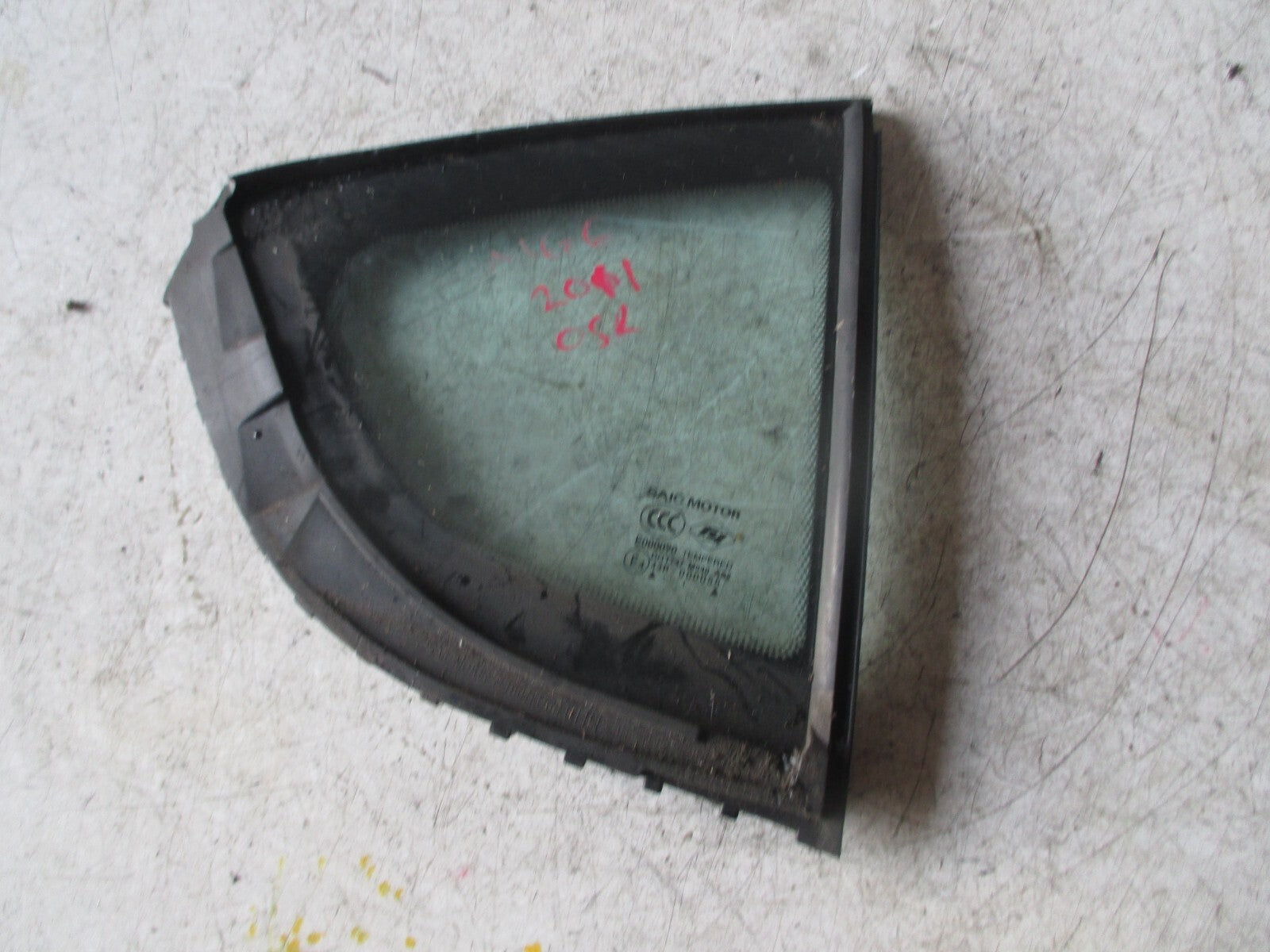MG6 MK1 2011 5 DOOR OSR DRIVER SIDE REAR QUARTER WINDOW GLASS
