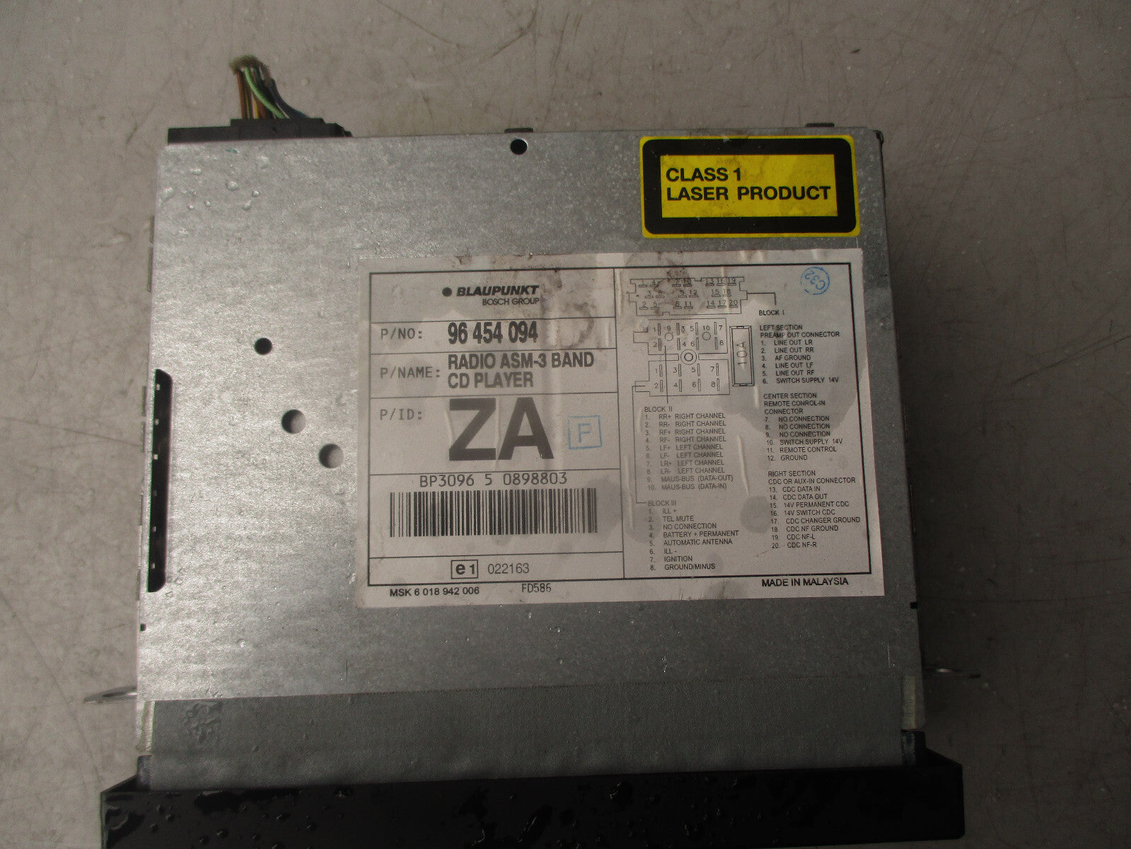 2005 CHEVROLET MATIZ MK 2 1.0 PETROL RADIO STEREO CD PLAYER 96454094