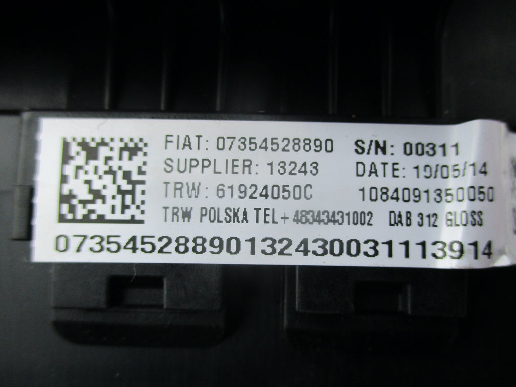 FIAT 500 2014 STEERING WHEEL SAFETY BAG 07354528890
