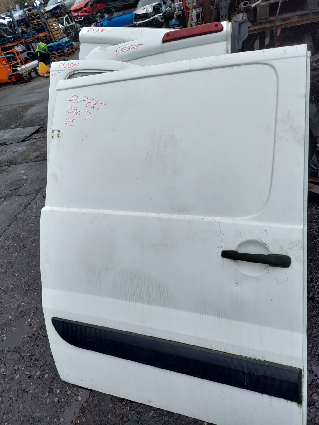 2007 PEUGEOT EXPERT MK2 OSR DRIVER SIDE REAR SLIDING COMPLETE DOOR WHITE