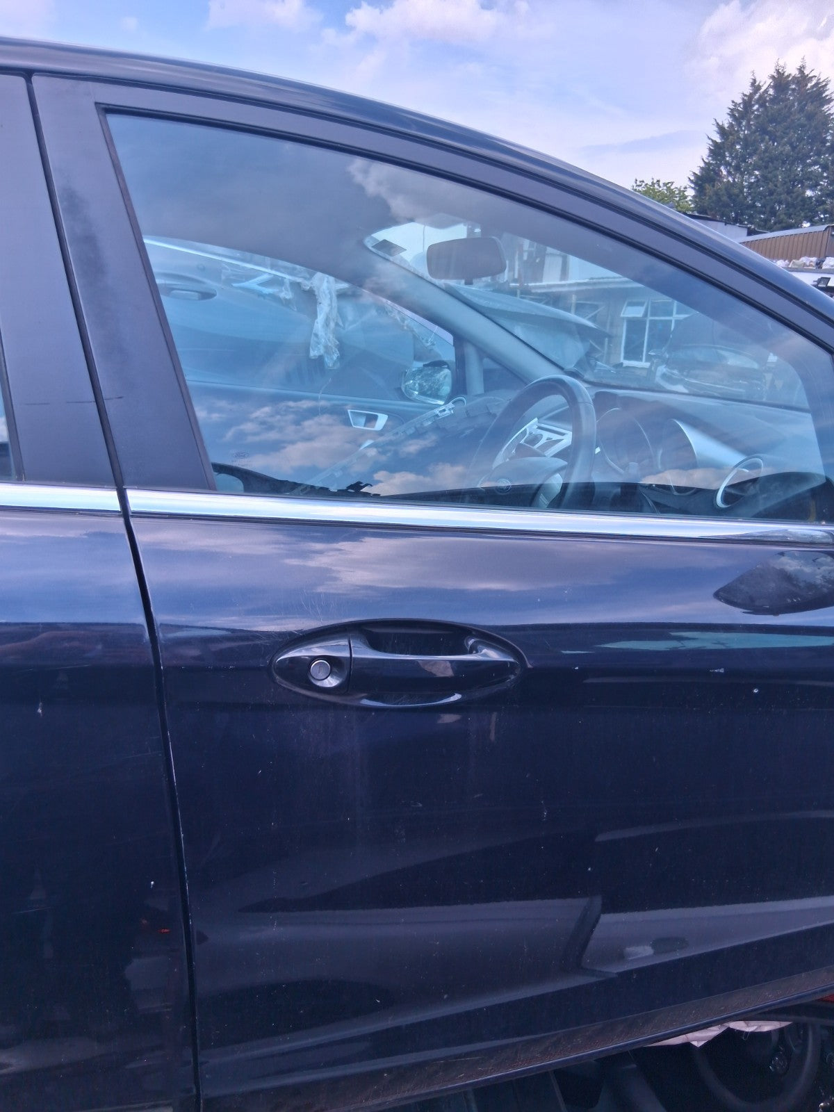 2012 FORD FIESTA MK7 5 DOOR OSF DRIVER SIDE FRONT RIGHT BARE DOOR BLACK