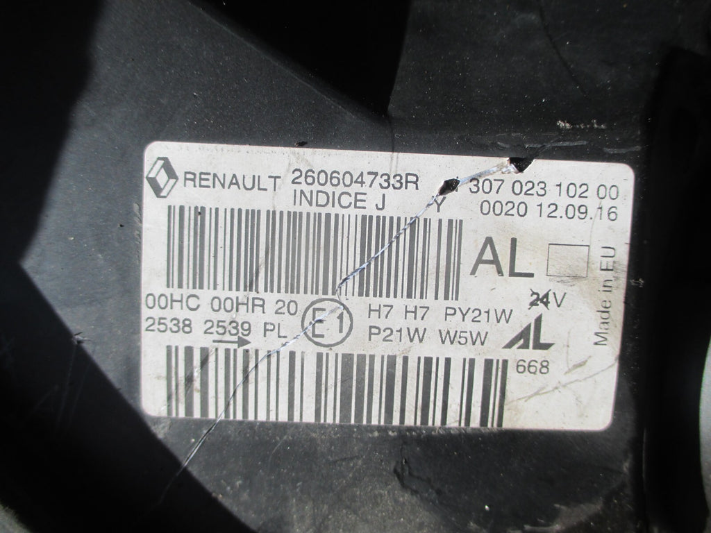 RENAULT MEGANE 2007 NSF PASSENGER SIDE HEADLIGHT HEADLAMP HEAD LAMP 260604733R
