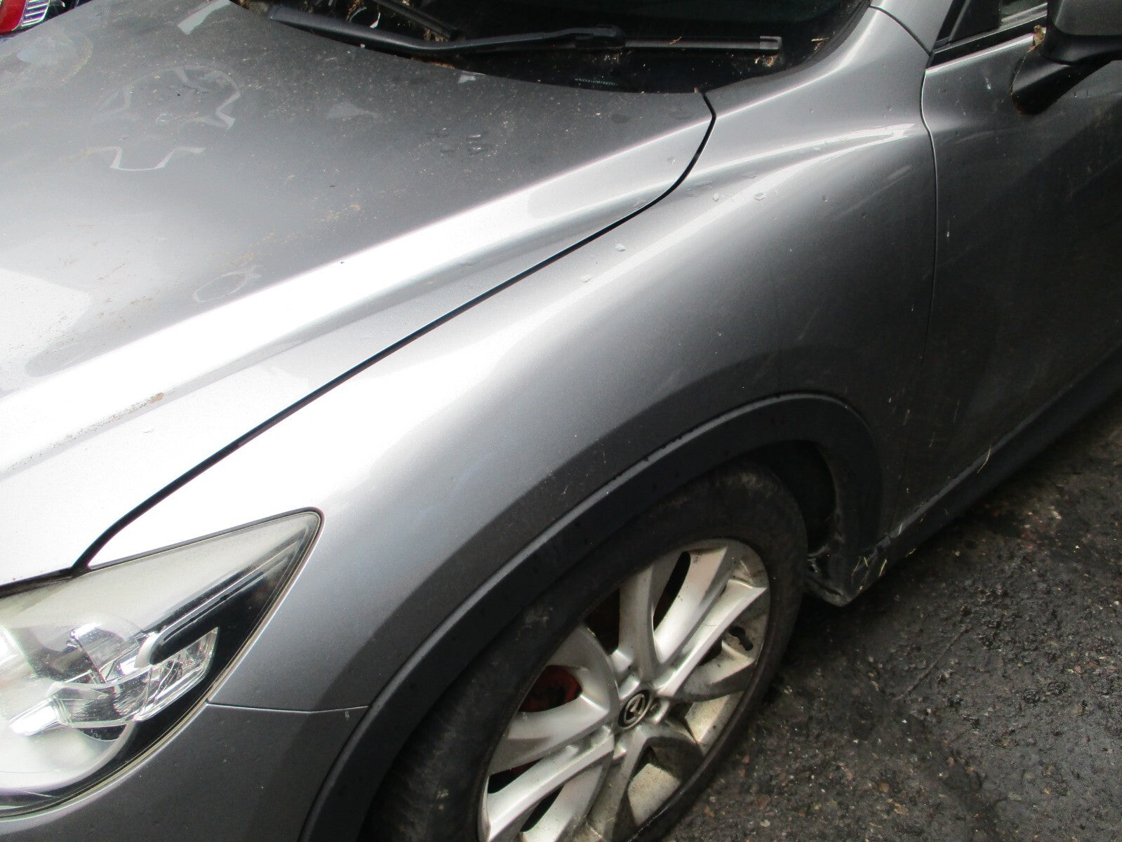 2013 MAZDA CX 5 MK1 NSF PASSENGER SIDE FRONT WING PANEL LIQUID SILVER P38