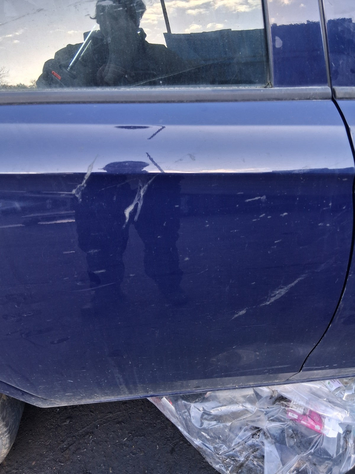2016 VAUXHALL CORSA E OSR DRIVER SIDE REAR RIGHT COMPLETE DOOR BLUE