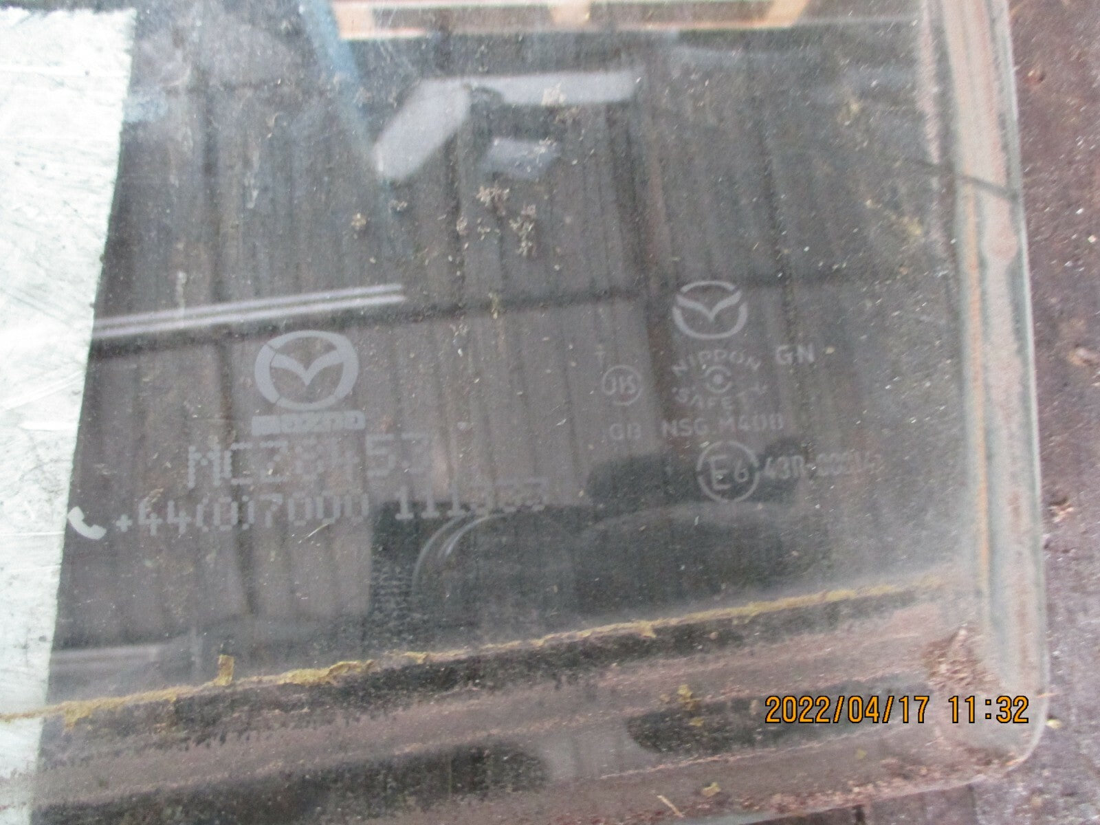 MAZDA 6 2011 MK2 NSR REAR PASSENGER SIDE WINDOW GLASS