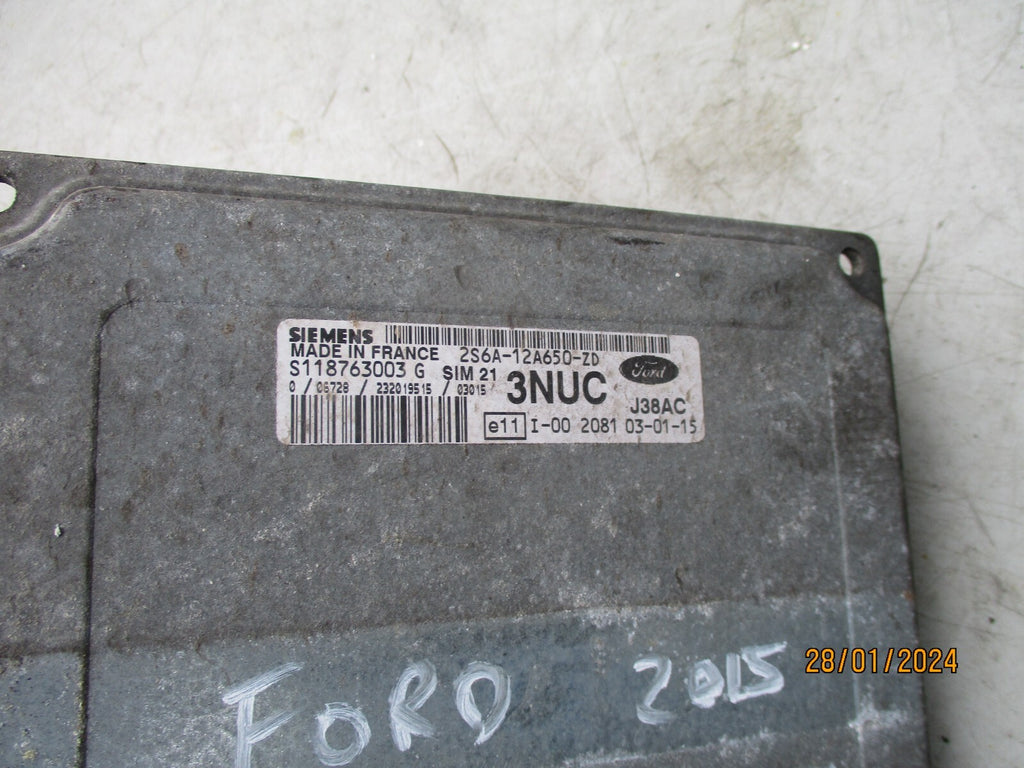 FORD FIESTA MK6 2005 1.3 PETROL ECU ENGINE CONTROL MODULE 2S6A12650ZD