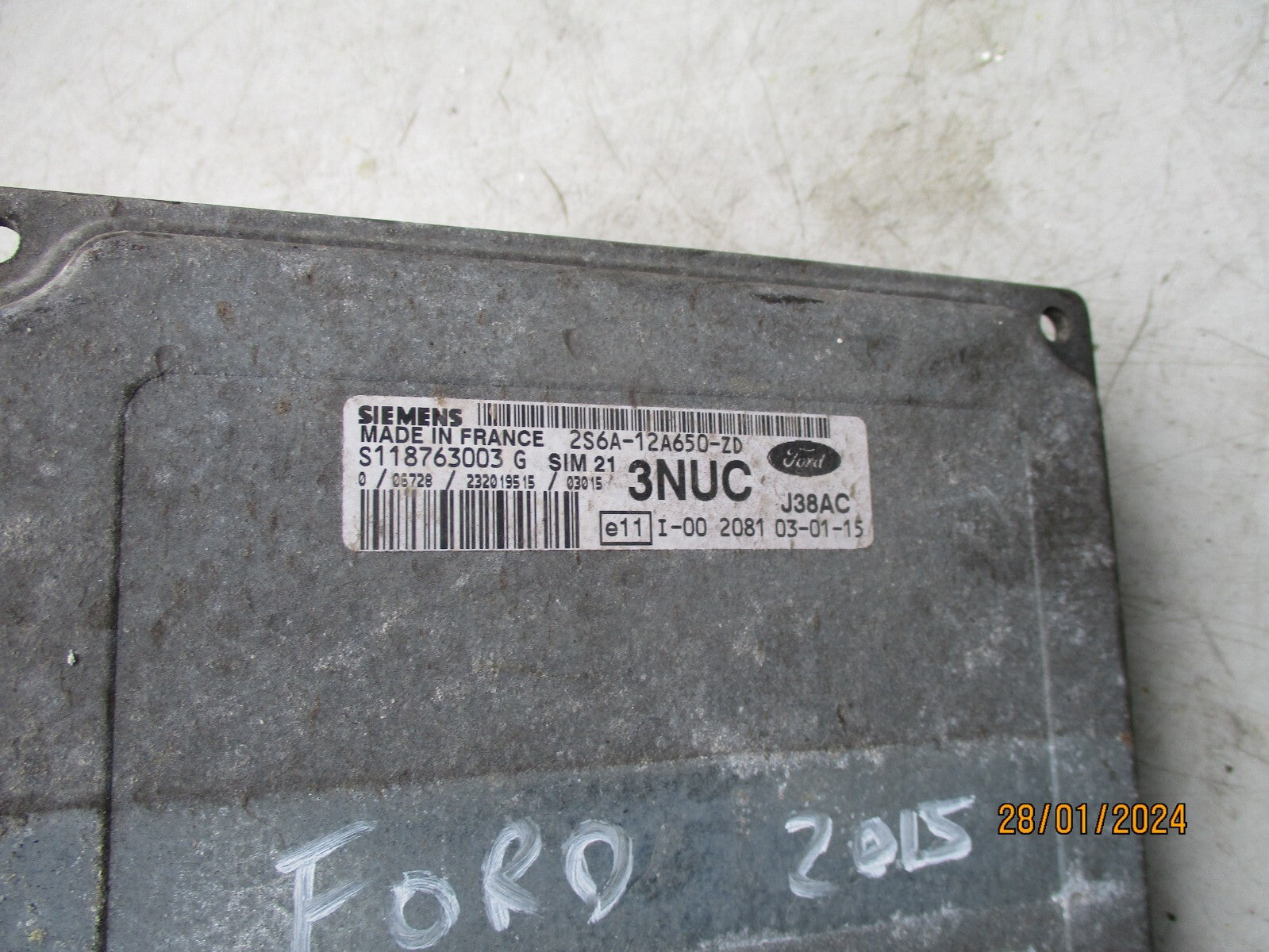 FORD FIESTA MK6 2005 1.3 PETROL ECU ENGINE CONTROL MODULE 2S6A12650ZD