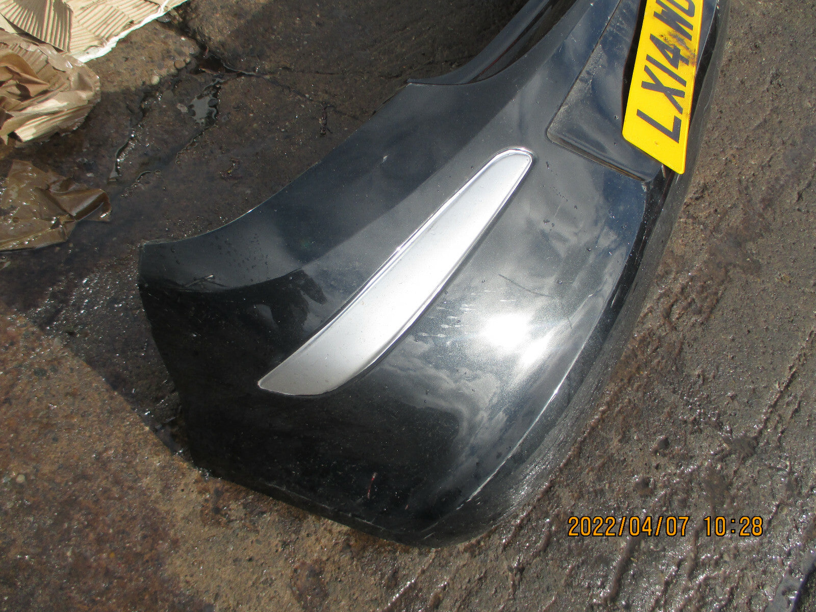 VAUXHALL CORSA D VAN 3 DOOR FACELIFT REAR BUMPER BLACK SILVER PLASTIC TRIM