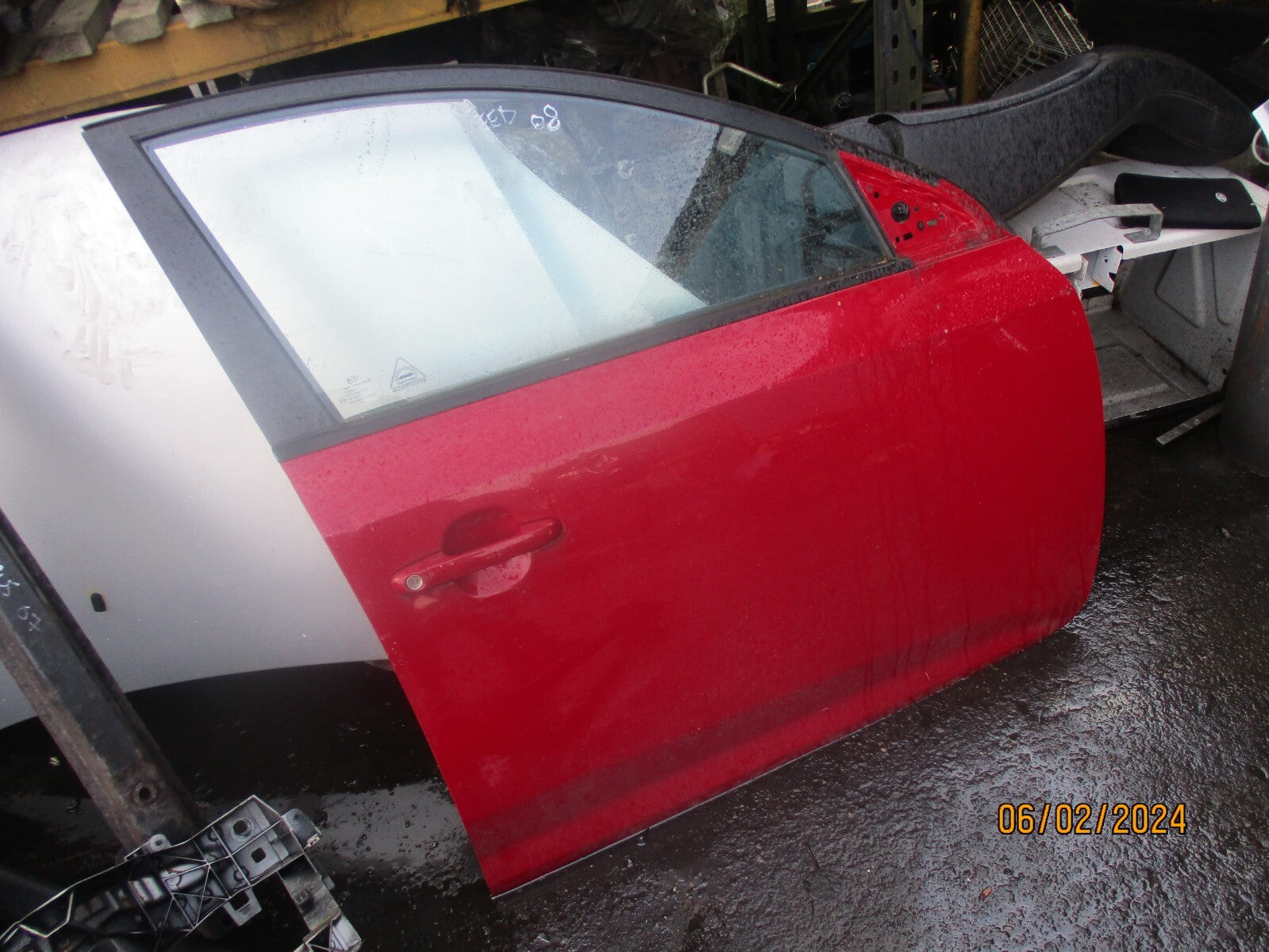 KIA CEED MK1 2008 OSF DRIVER SIDE FRONT COMPLETE DOOR RED