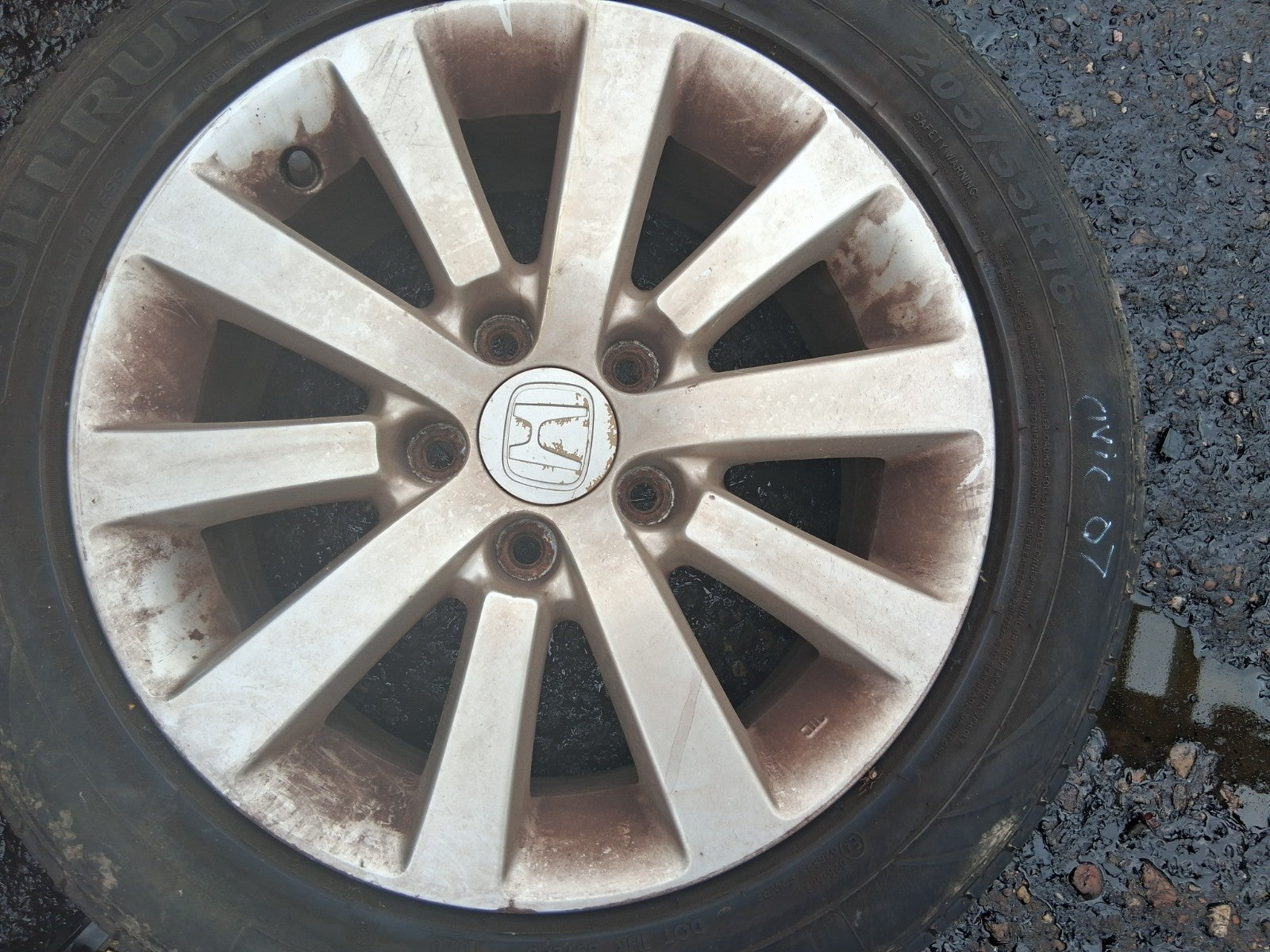2005 HONDA CIVIC MK7 16 INCH ALLOY WHEEL WITH TYRE 205/55R16