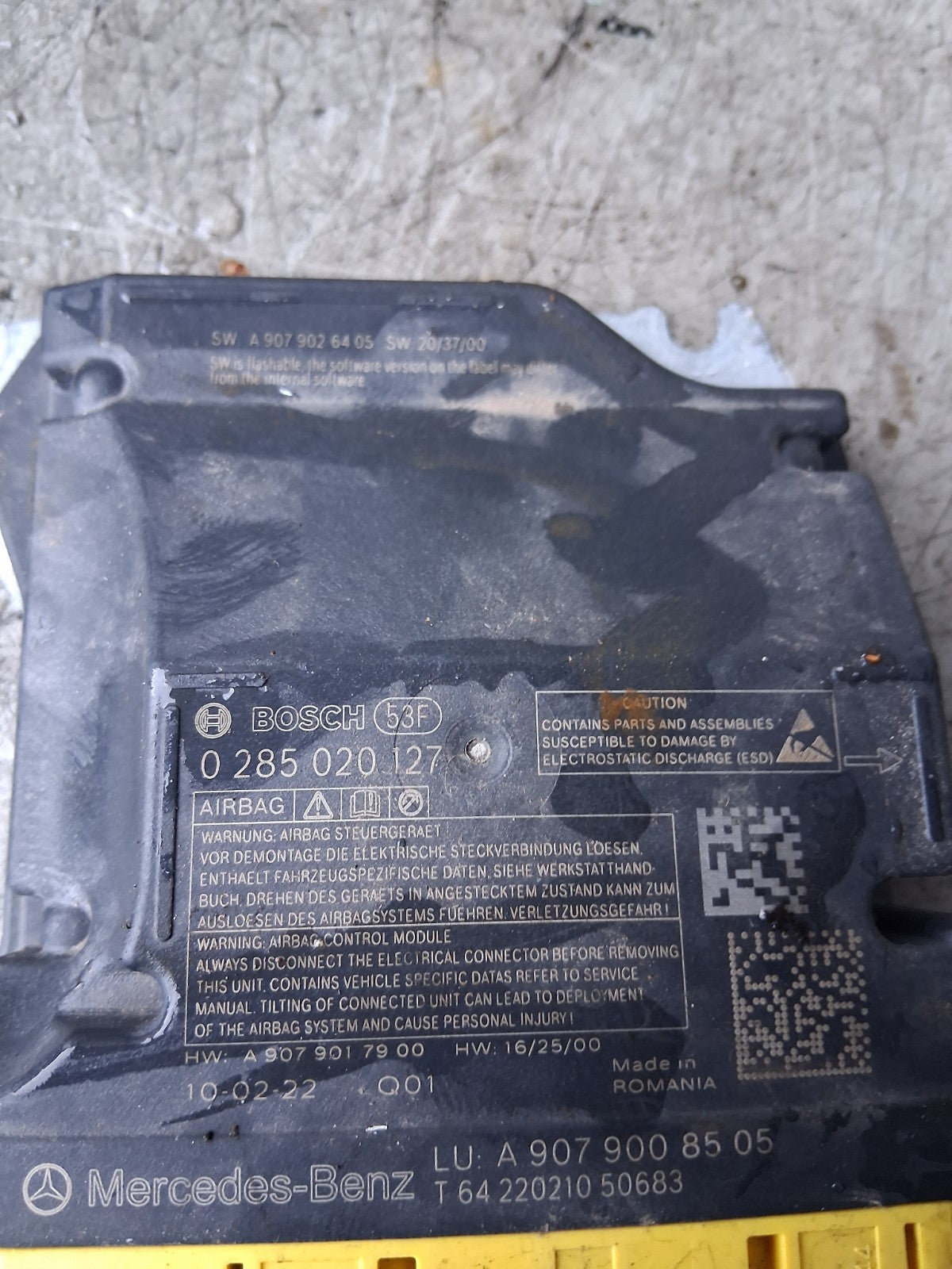 2023 MERCEDES SPRINTER AIRBAG ECU CONTROL MODULE UNIT A9079008505