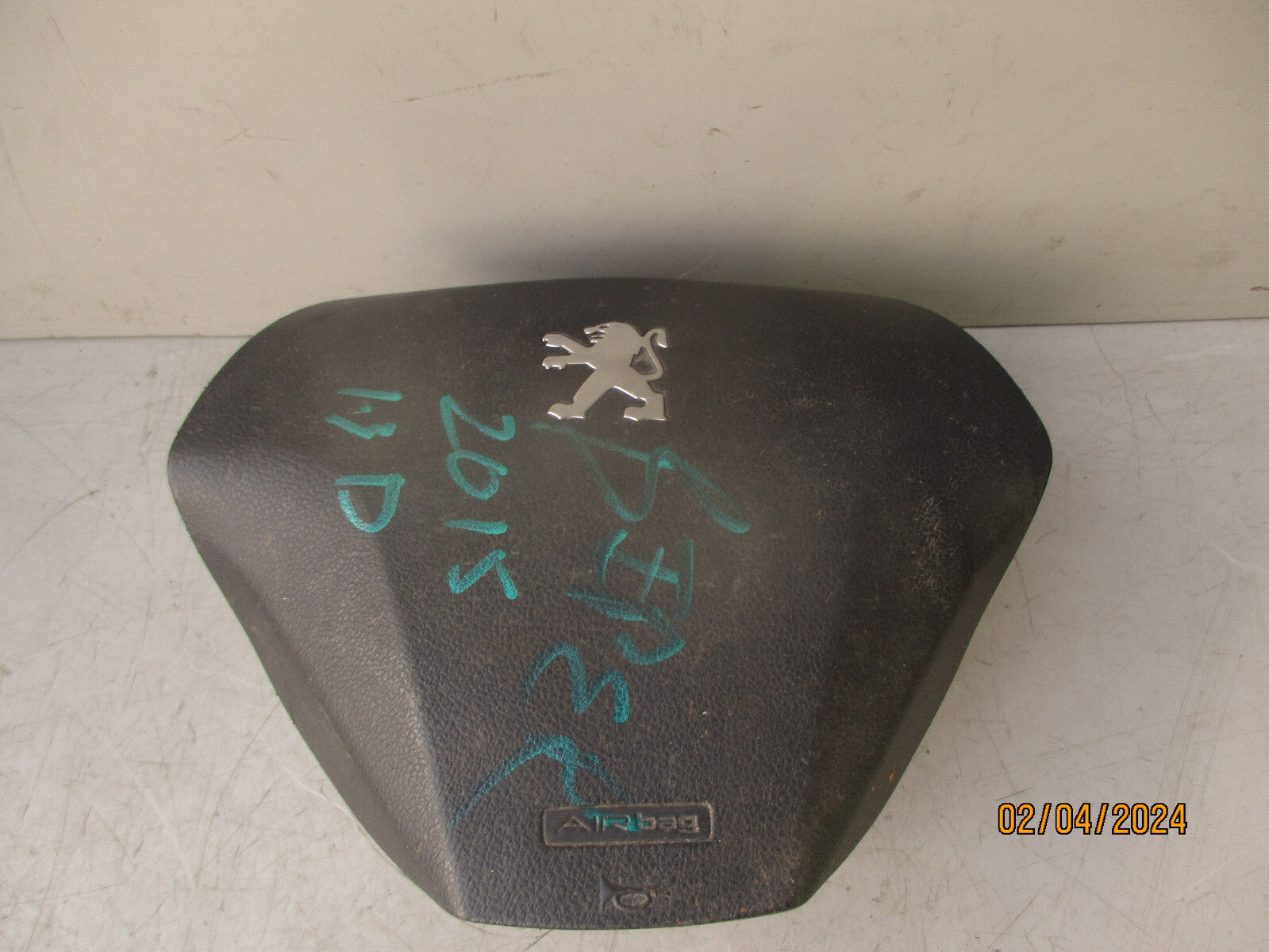 2015 PEUGEOT BIPPER STEERING WHEEL AIR BAG 34187346A