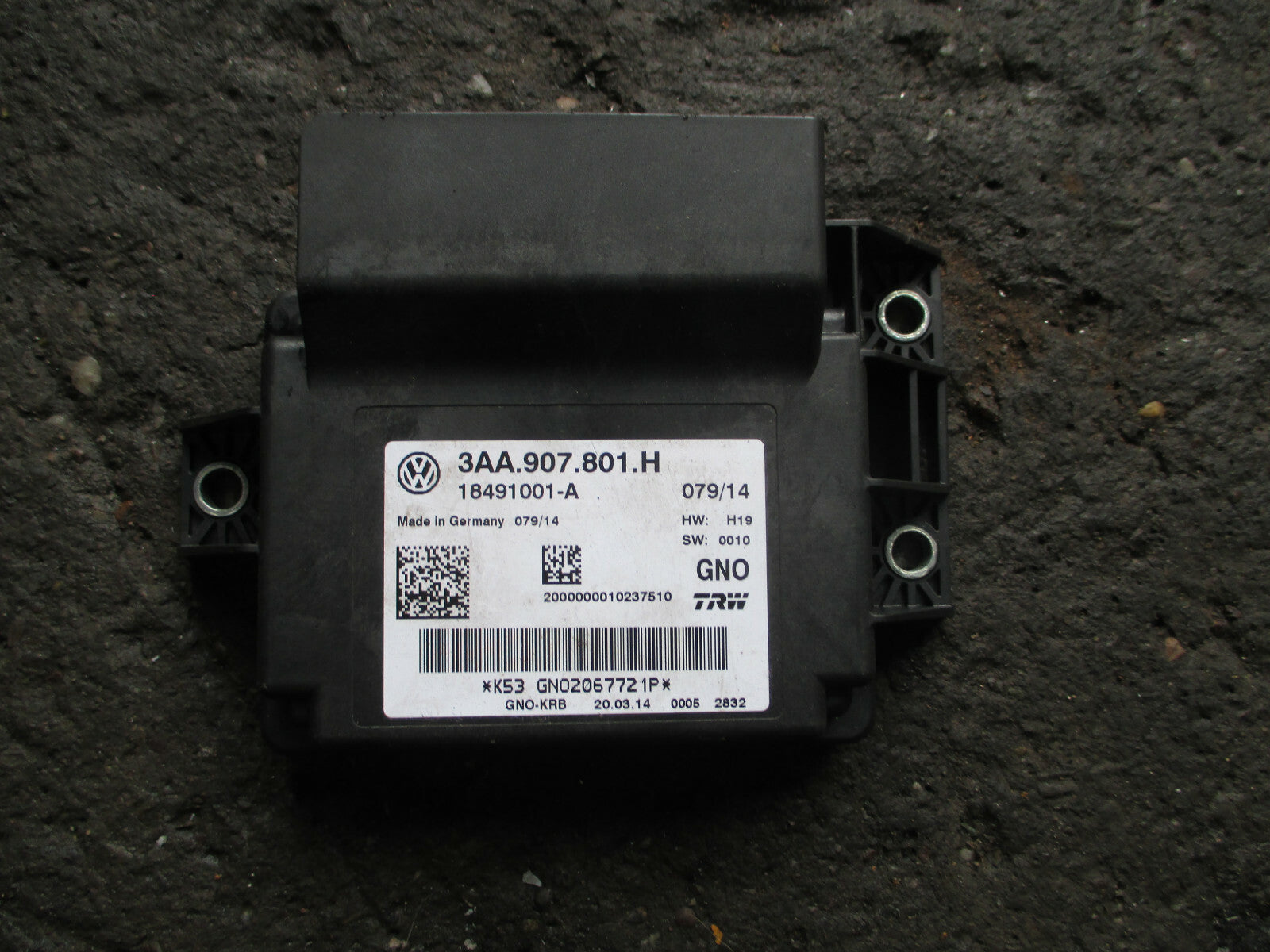 VW VOLKSWAGEN PASSAT B7 2014 DASH DRIVER MODULE SAFETY BAG KIT 3AA907801H