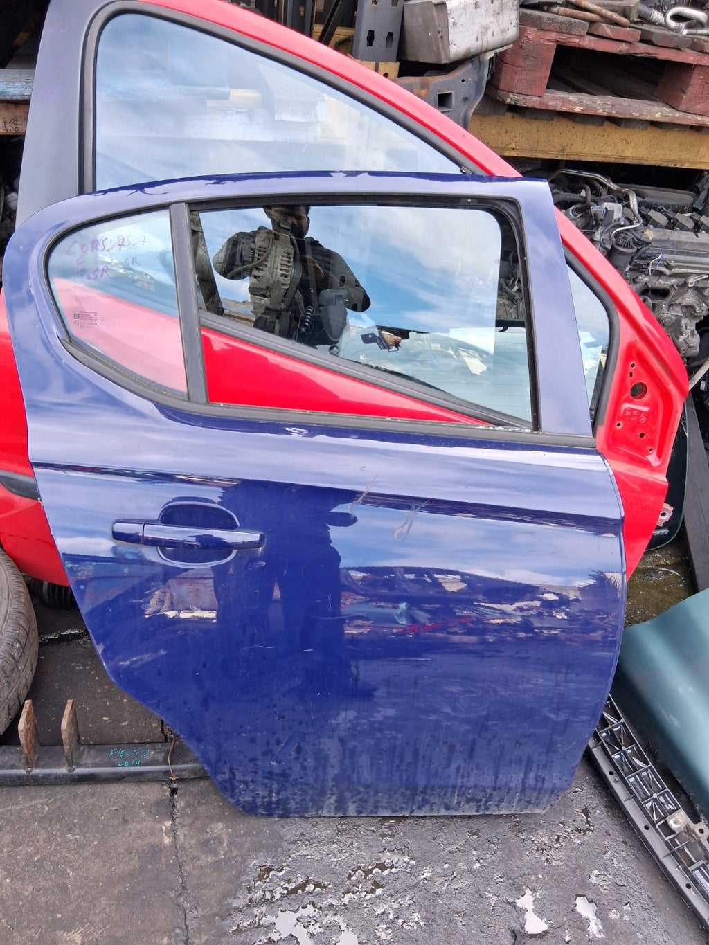 2016 VAUXHALL CORSA E OSR DRIVER SIDE REAR RIGHT DOOR BLUE