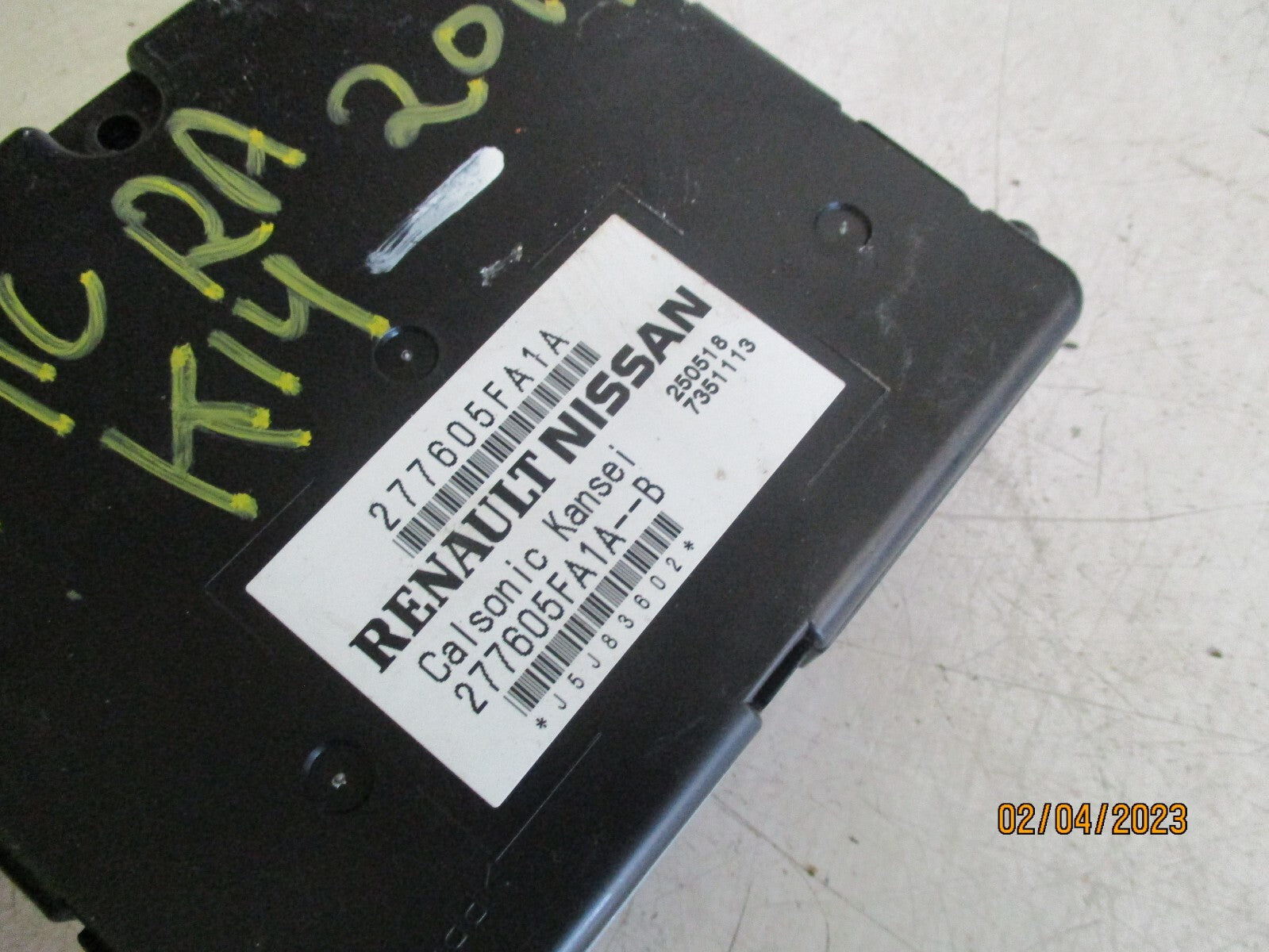 NISSAN MICRA K14 2019 AIR CONDITIONING CONTROL MODULE ECU 277605FA1A
