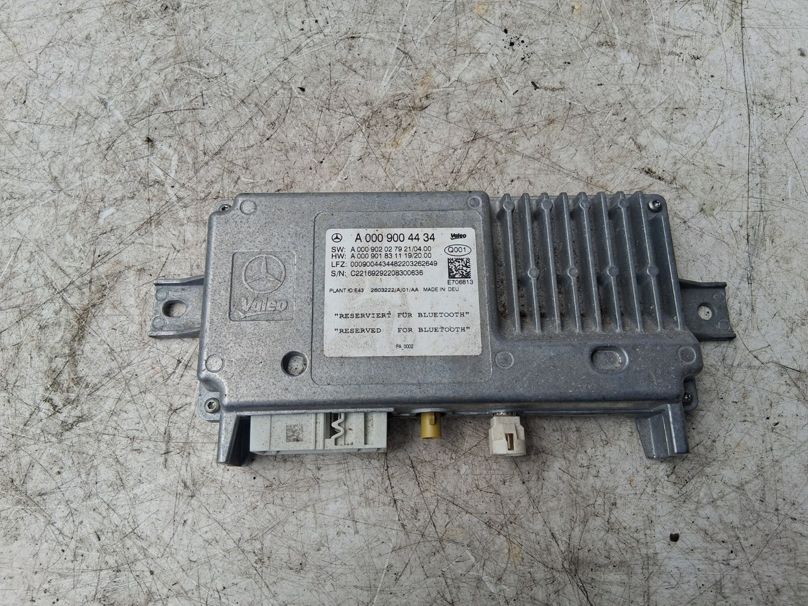 2019 MERCEDES BENZ SPRINTER W907 BLUETOOTH CONTROL MODULE A0009004434