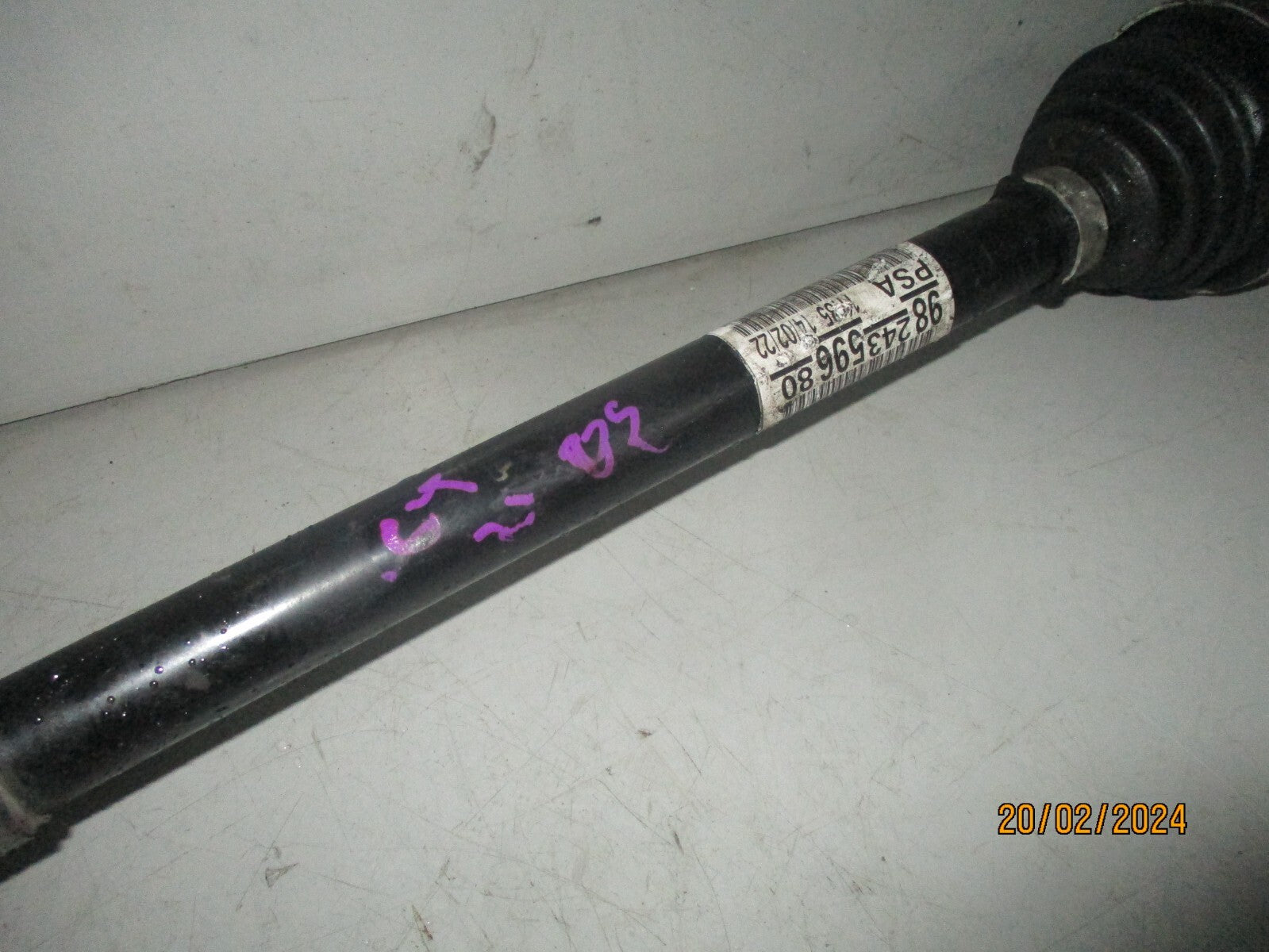 CITROEN C4 MK3 MOKKA B 2022 1.2 PETROL OS DRIVER SIDE DRIVESHAFT 9824359680