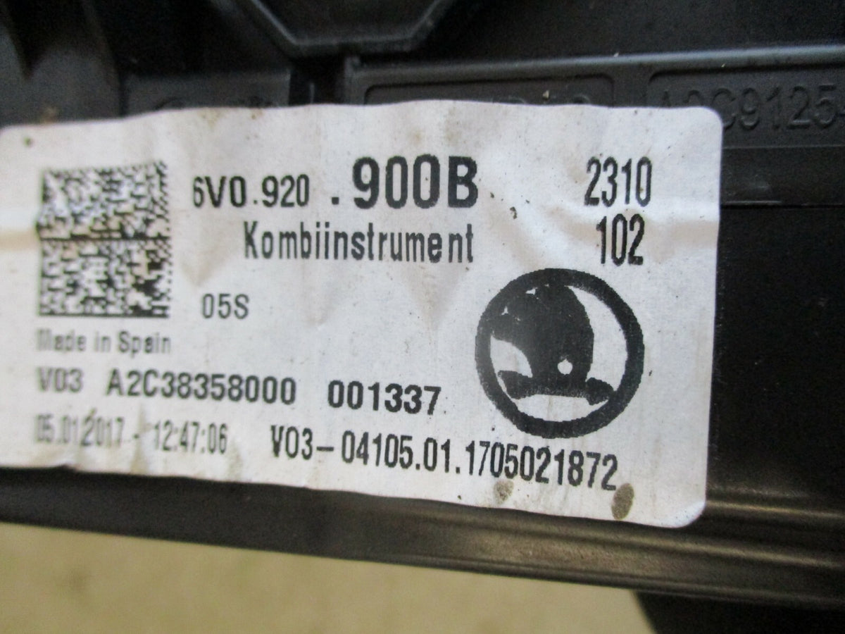 SKODA YETI 5L 2014 1.2 TSI 105 BHP SPEEDO METER INSTRUMENT CLUSTER 6V0920900B