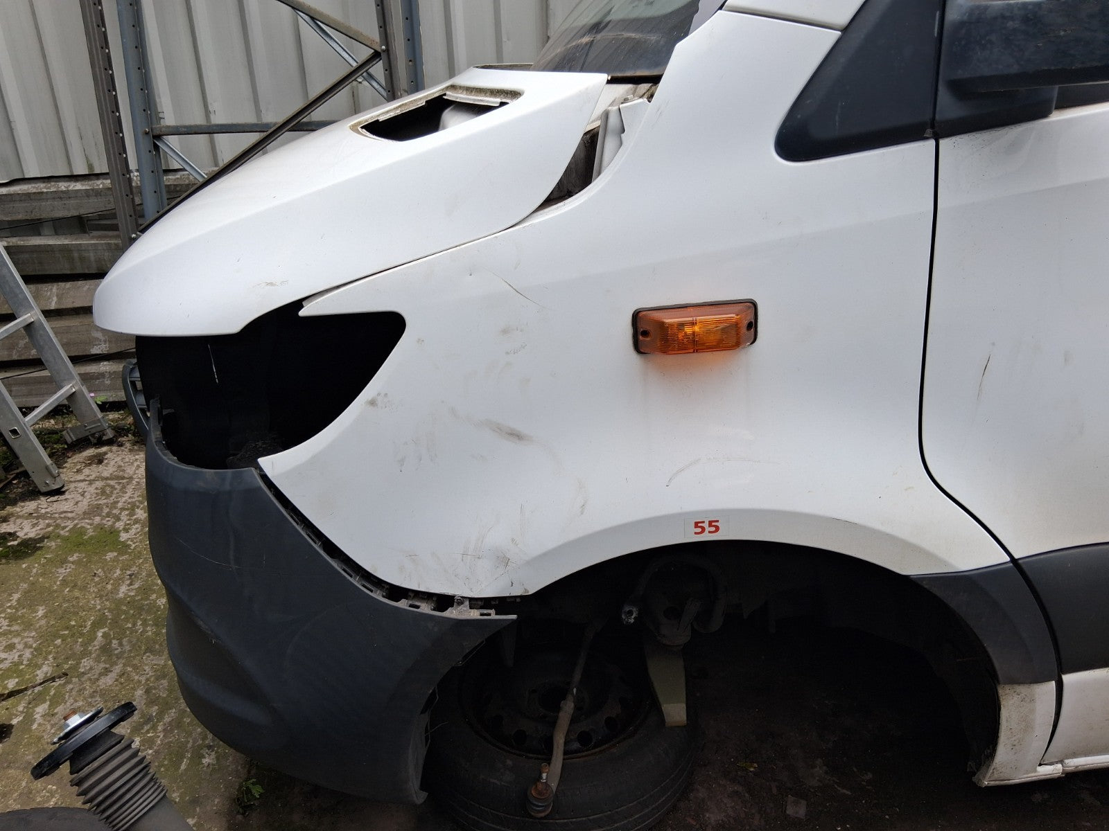 2018 MERCEDES BENZ SPRINTER W907 NSF PASSENGER SIDE FRONT LEFT WING PANEL WHITE