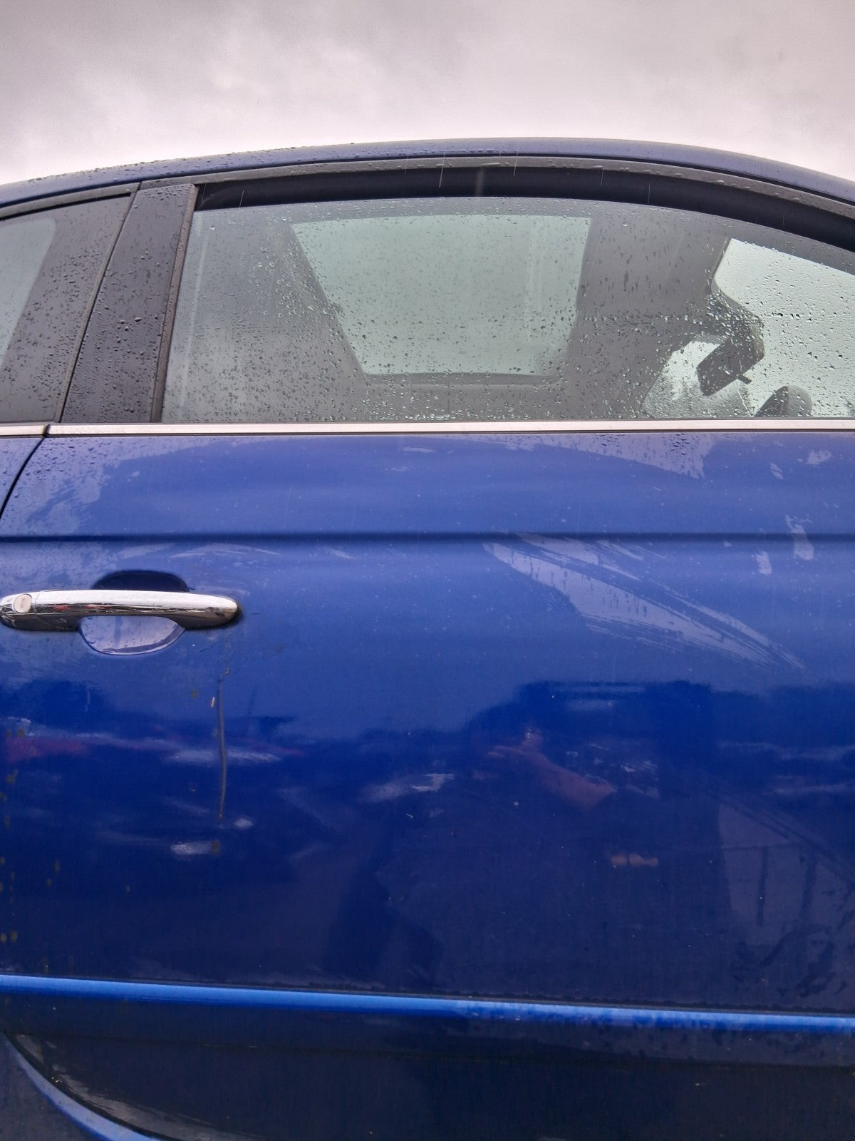 2010 FIAT 500 LOUNGE MK1 OS DRIVER SIDE RIGHT BARE DOOR BLU MAGNETICO 599/A