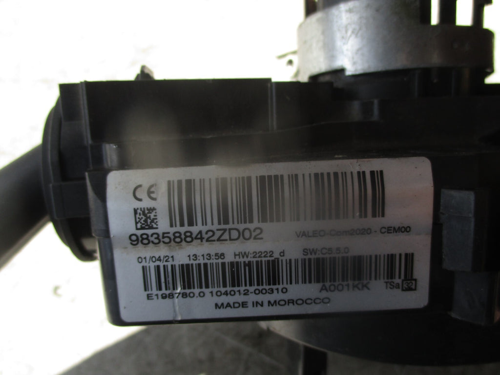 2021 CITROEN C4 MK3 WIPER INDICATOR SWITCH STALK SQUIB RING 98358842ZD02