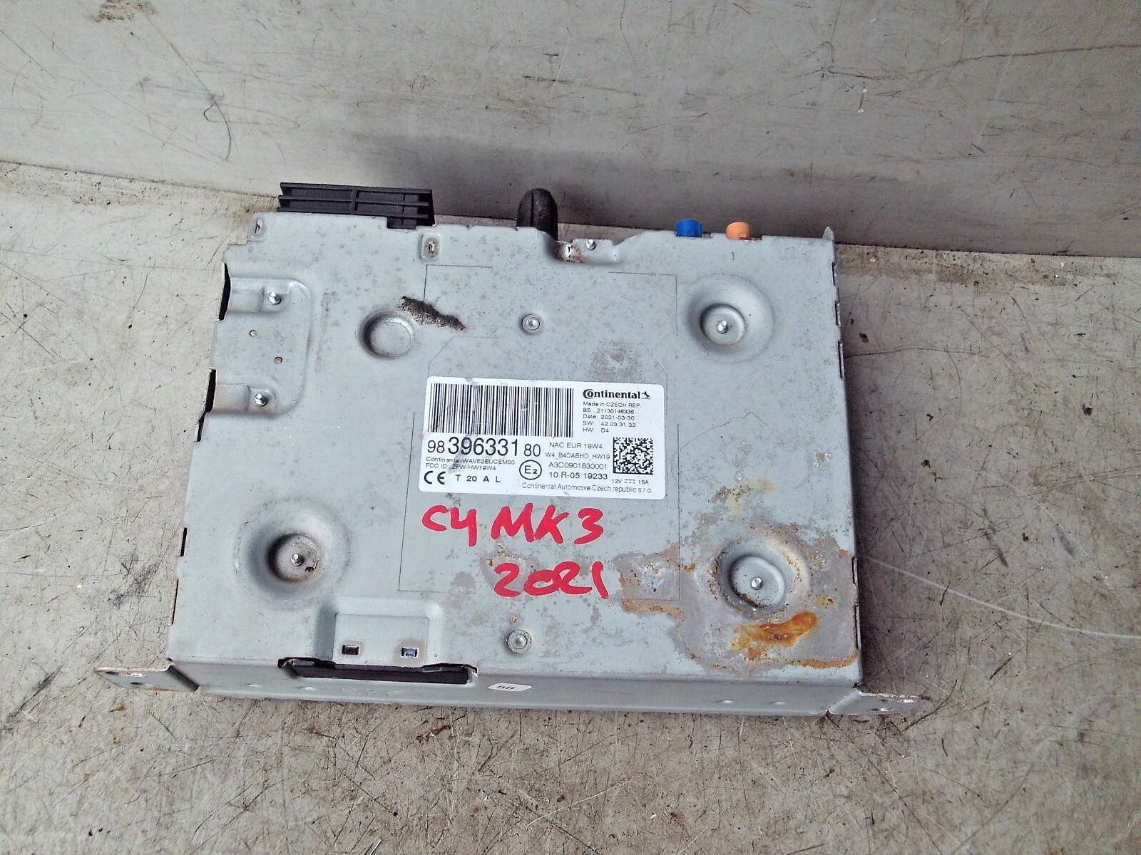 2021 CITROEN C4 MK3 RADIO CD PLAYER MULTIMEDIA HEAD UNIT 9839633180