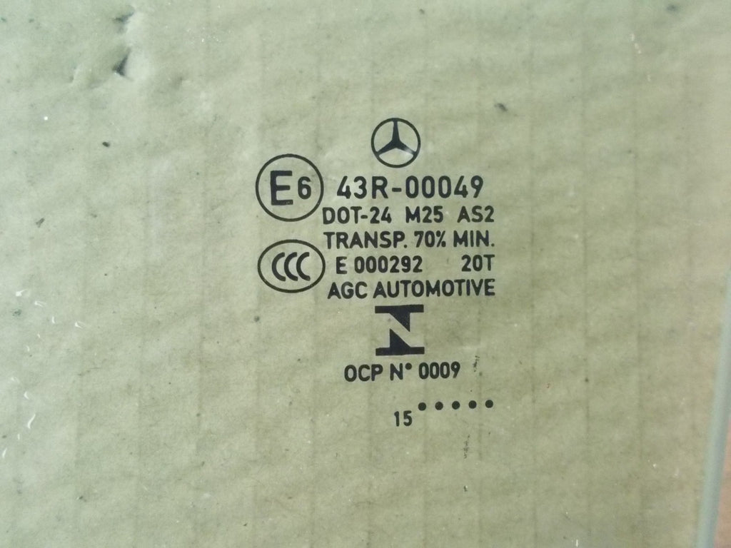MERCEDES E CLASS W212 2016 BLUETEC NSR PASSENGER SIDE REAR WINDOW GLASS