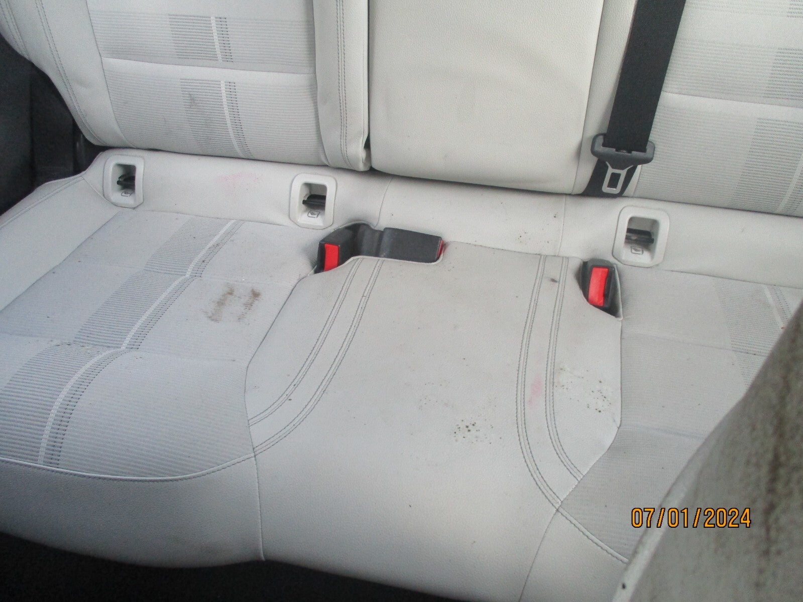 MERCEDES BENZ CLA 2016 C117 REAR COMPLETE SEATS BACK & BASE CREAM HALF LEATHER