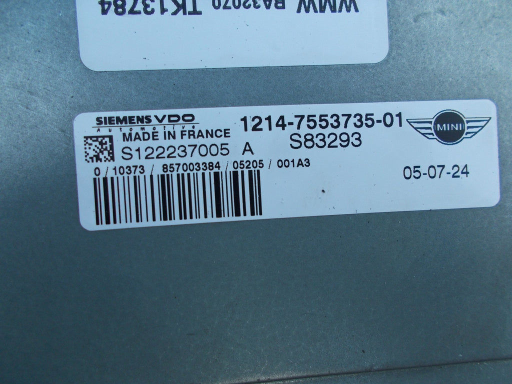 2005 BMW MINI MINI ONE 1.6 PETROL ENGINE ECU 1214755373501