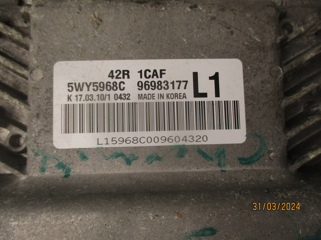 2010 CHEVROLET AVEO 1.2 PETROL ENGINE CONTROL UNIT ECU 96983177