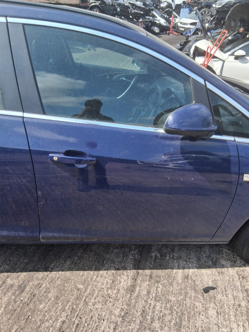 2013 VAUXHALL ASTRA J ESTATE OSF DRIVER SIDE FRONT RIGHT BARE DOOR BLUE
