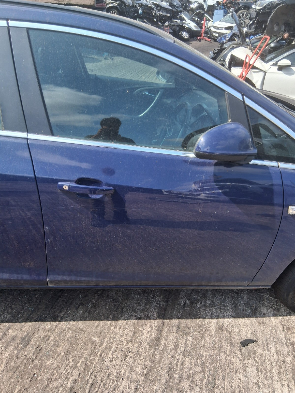 2013 VAUXHALL ASTRA J ESTATE OSF DRIVER SIDE FRONT RIGHT BARE DOOR BLUE