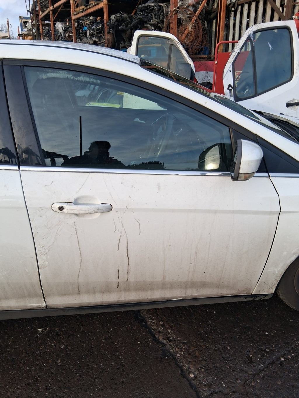 2013 FORD FOCUS MK3 HATCHBACK OSF DRIVER SIDE FRONT RIGHT BARE DOOR WHITE Z2