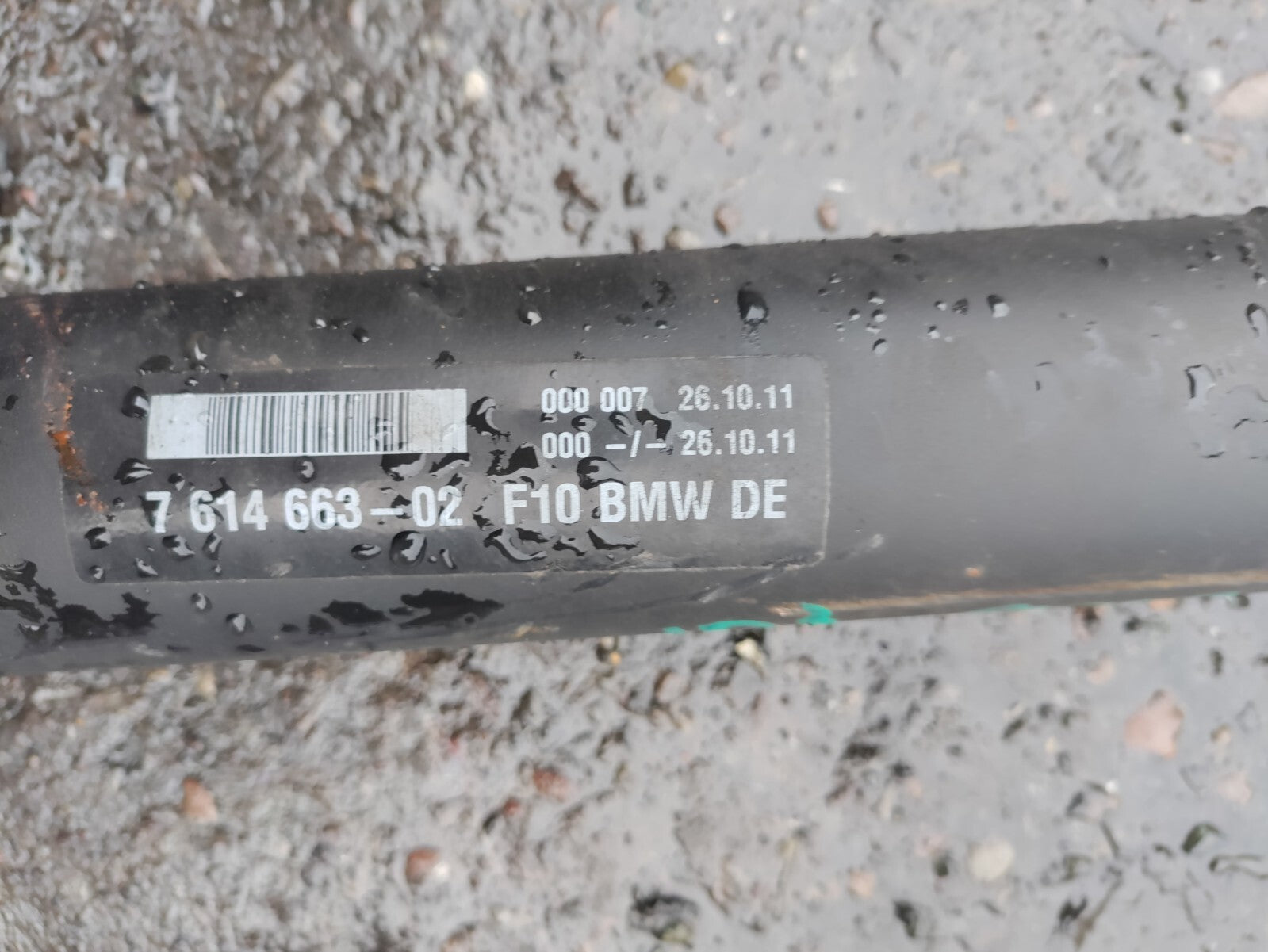 2012 BMW 5 SERIES F10 2.0 DIESEL AUTOMATIC PROP-SHAFT 761466302