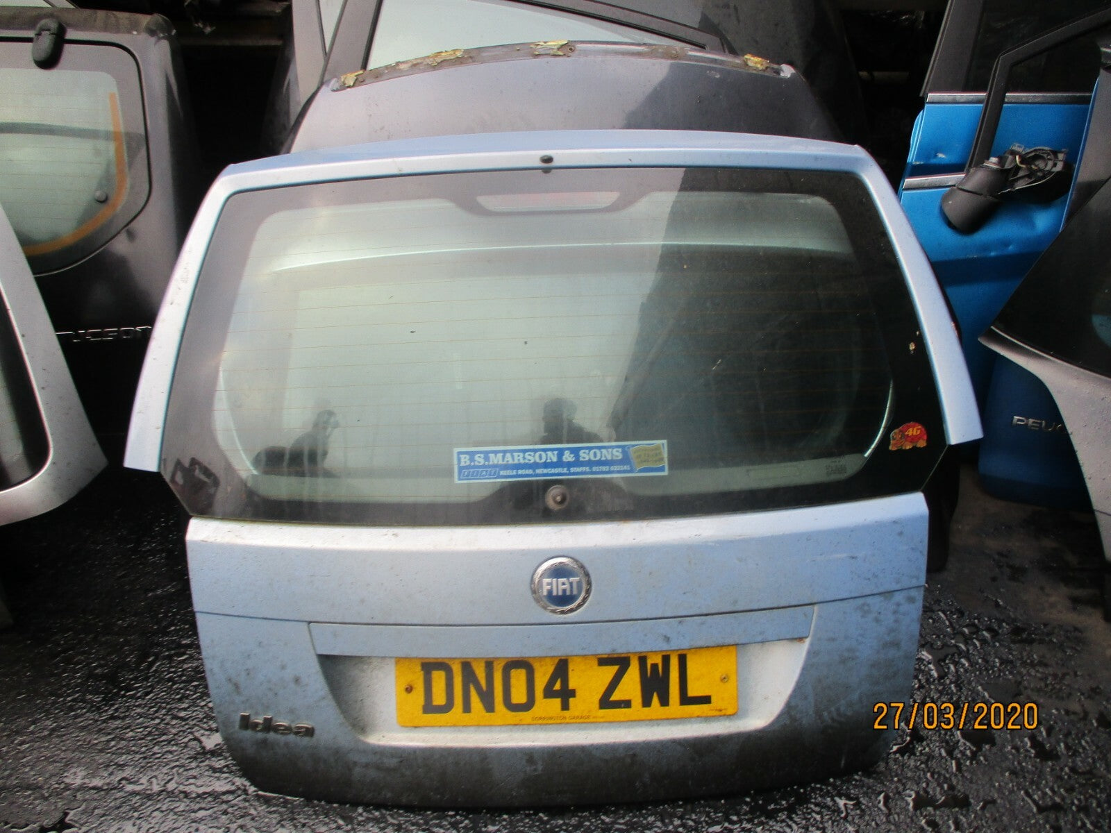 FIAT IDEA 2004 COMPLETE BACK REAR TAILGATE BOOT LID BLUE